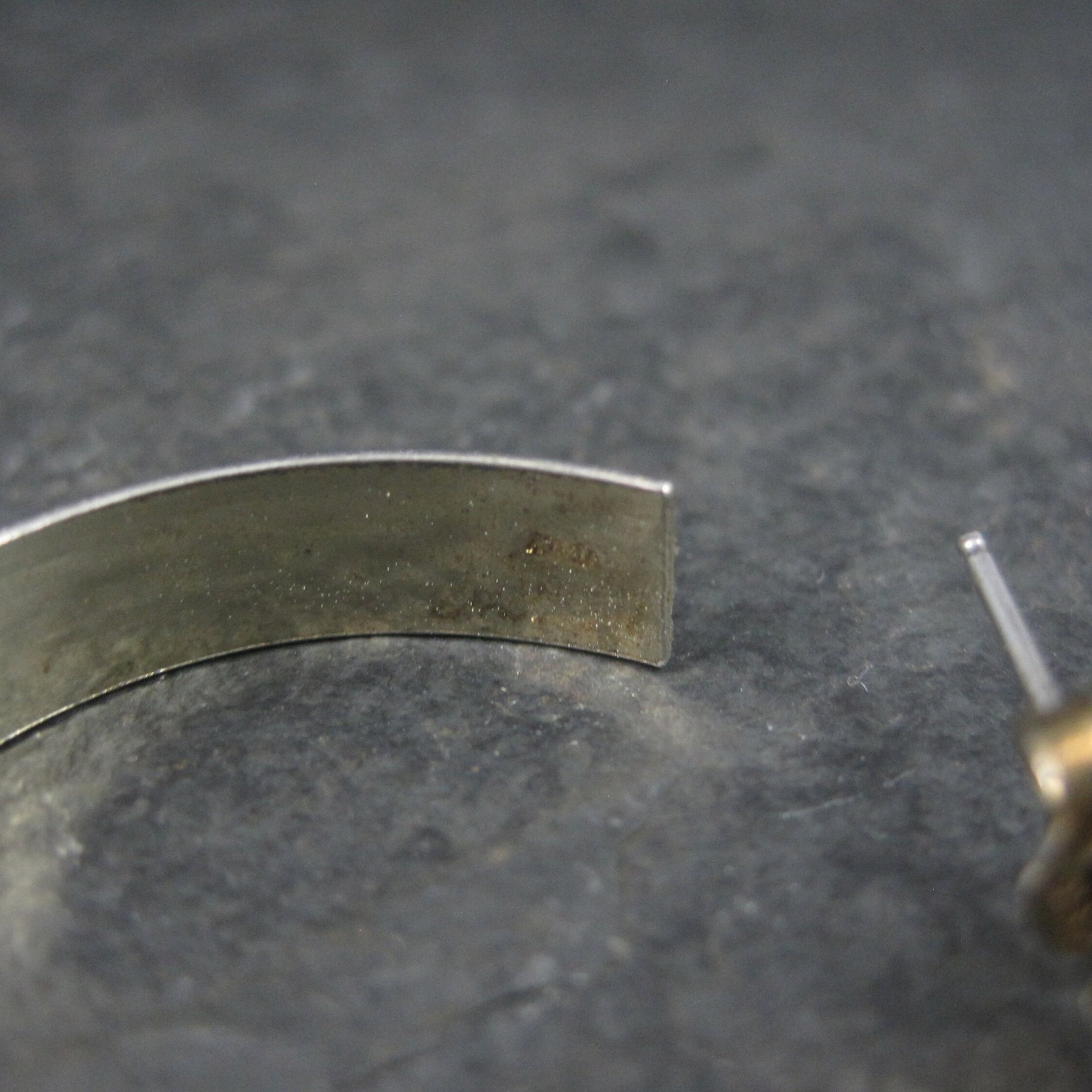 Italian Vermeil Sterling Hoop Earrings 1.25" Vintage Estate