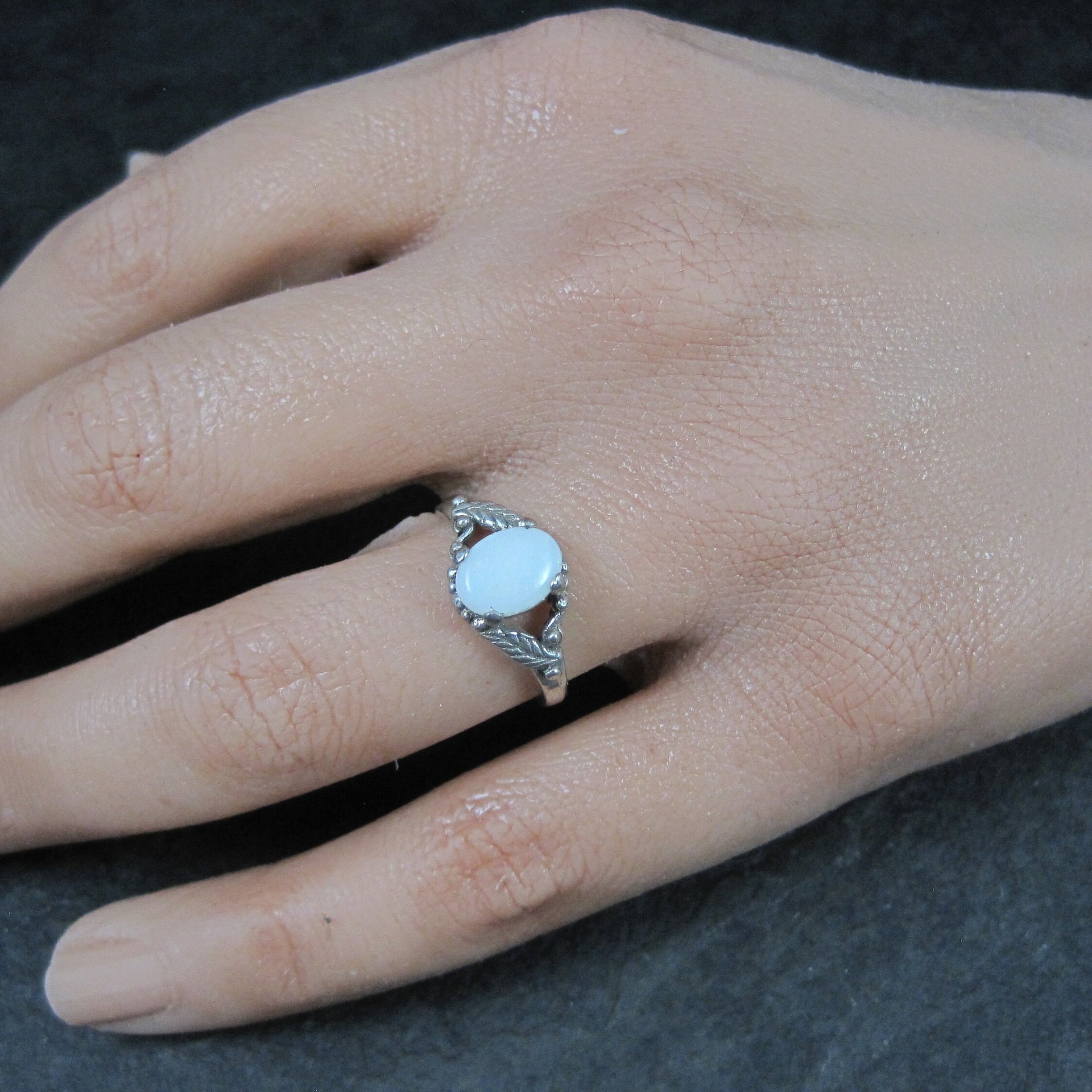 Vintage Sterling Opal Ring NOS Size 5.5