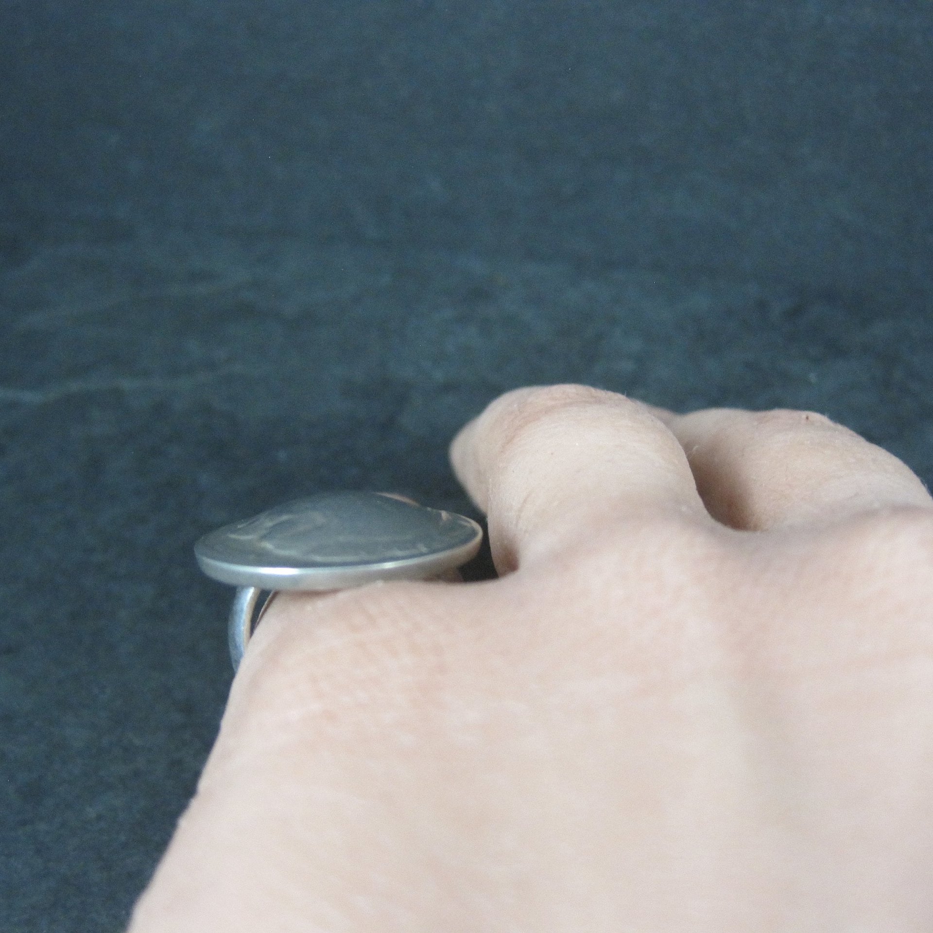 Vintage Sterling Indian Head Buffalo Nickel Ring Size 4.5