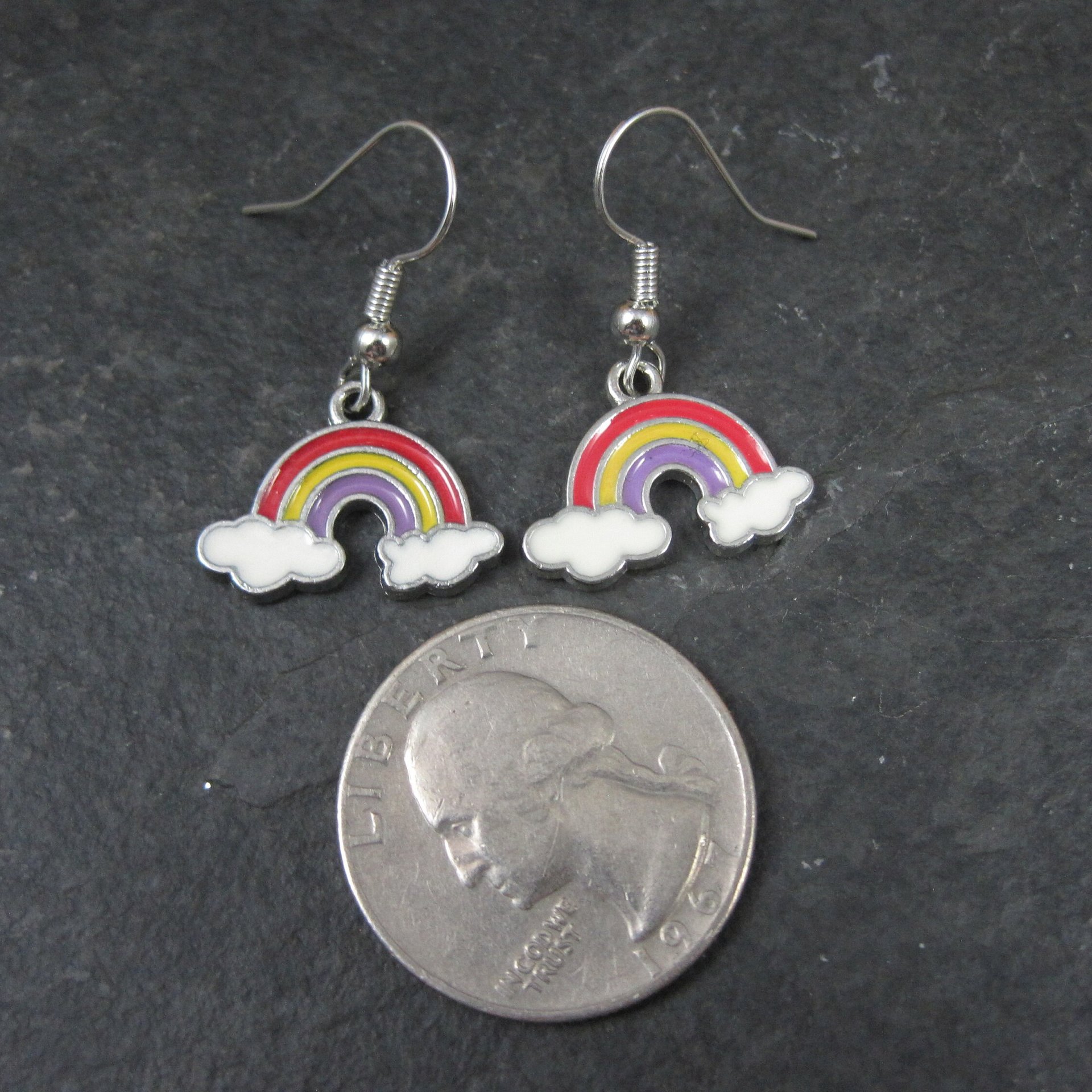 Simple Rainbow Dangle Earrings