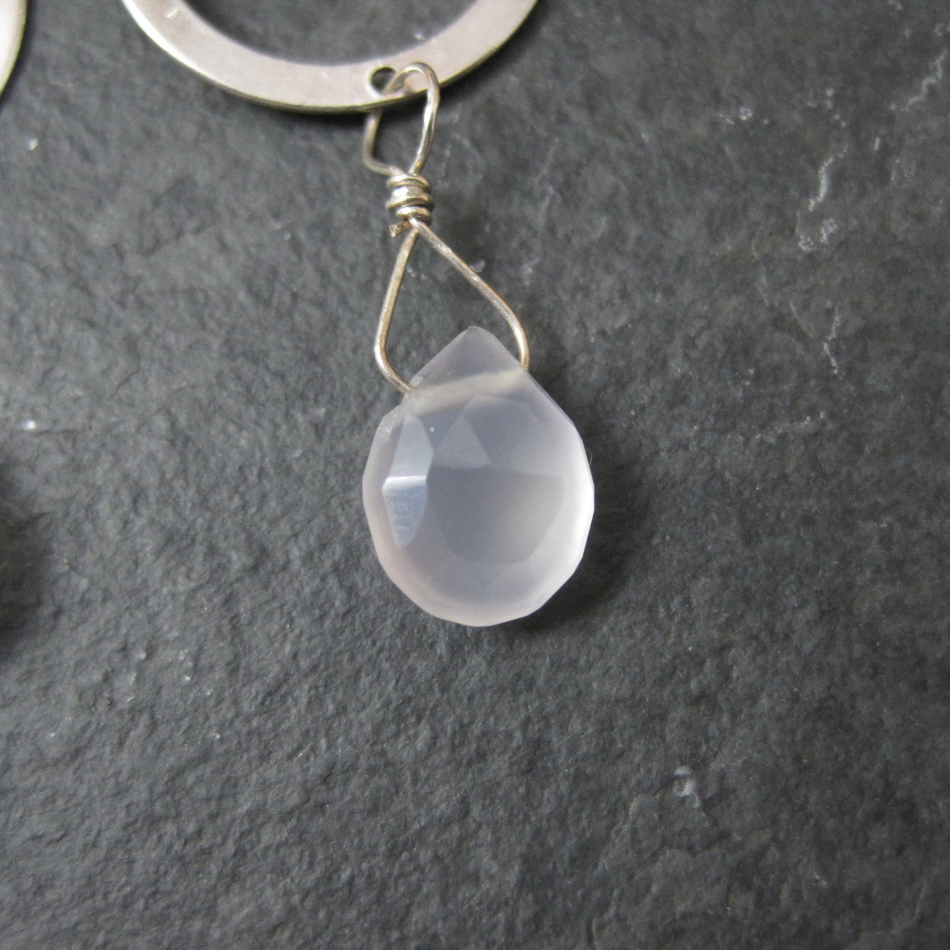 Dainty Sterling Opalite Circle Earrings