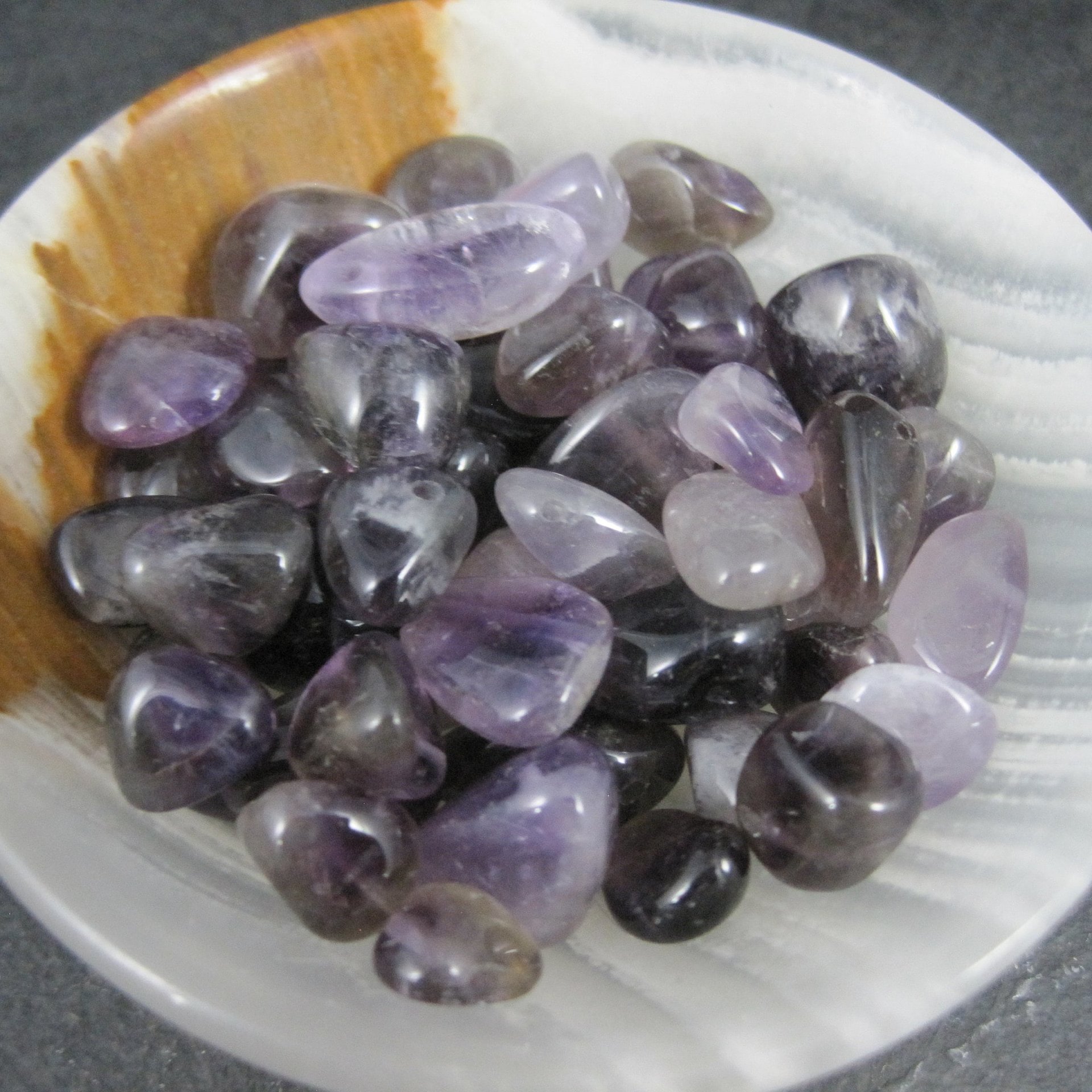 Vintage Polished Amethyst Beads 50 Grams 5-15mm 1970s