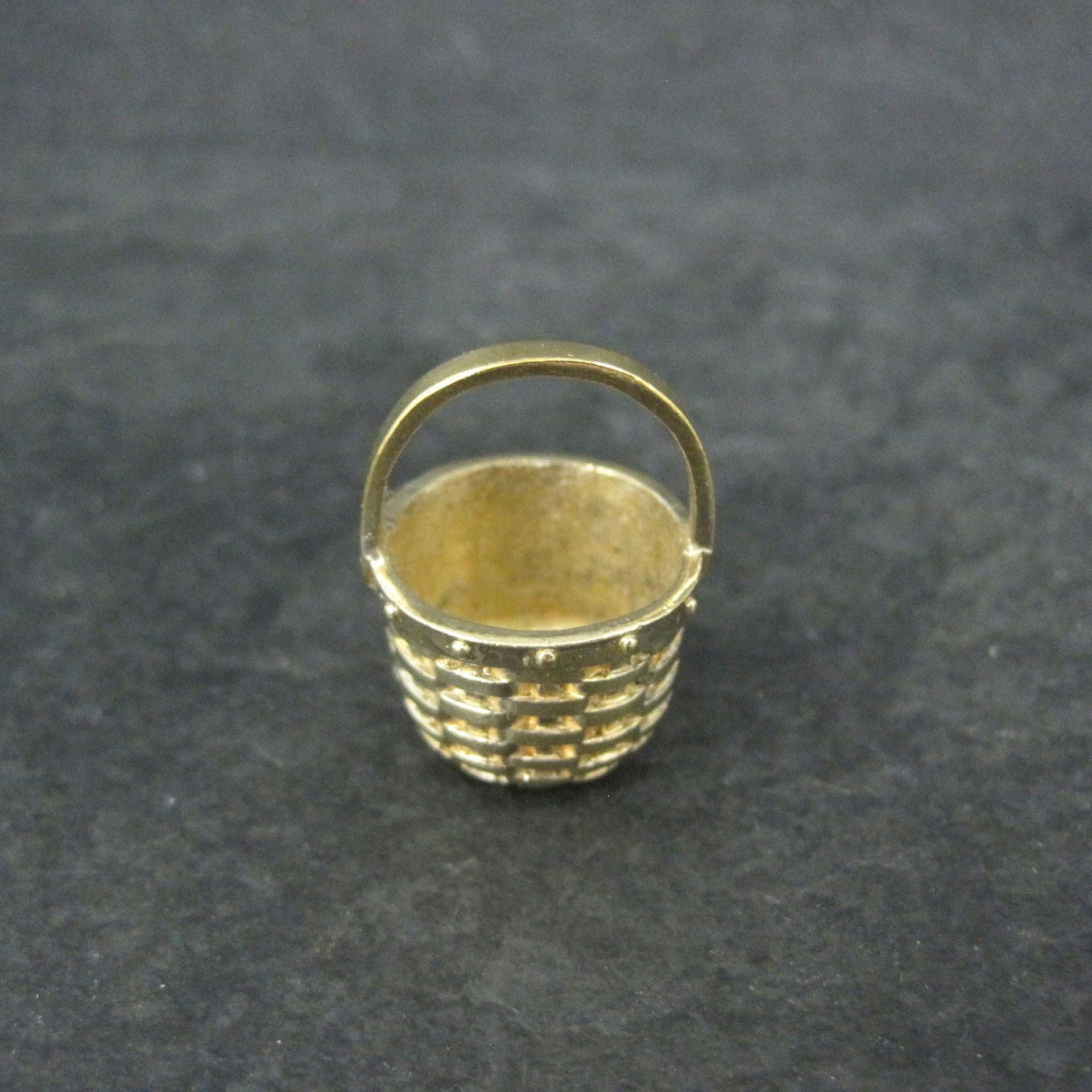 Miniature Vermeil Sterling Silver Woven Basket