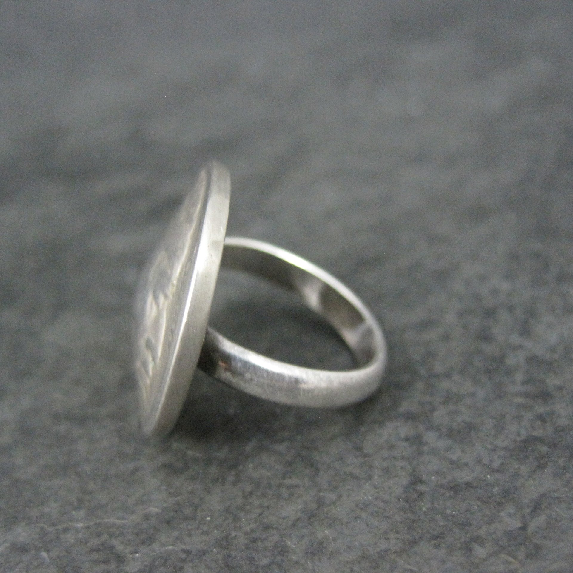 Vintage Sterling Indian Head Buffalo Nickel Ring Size 4.5