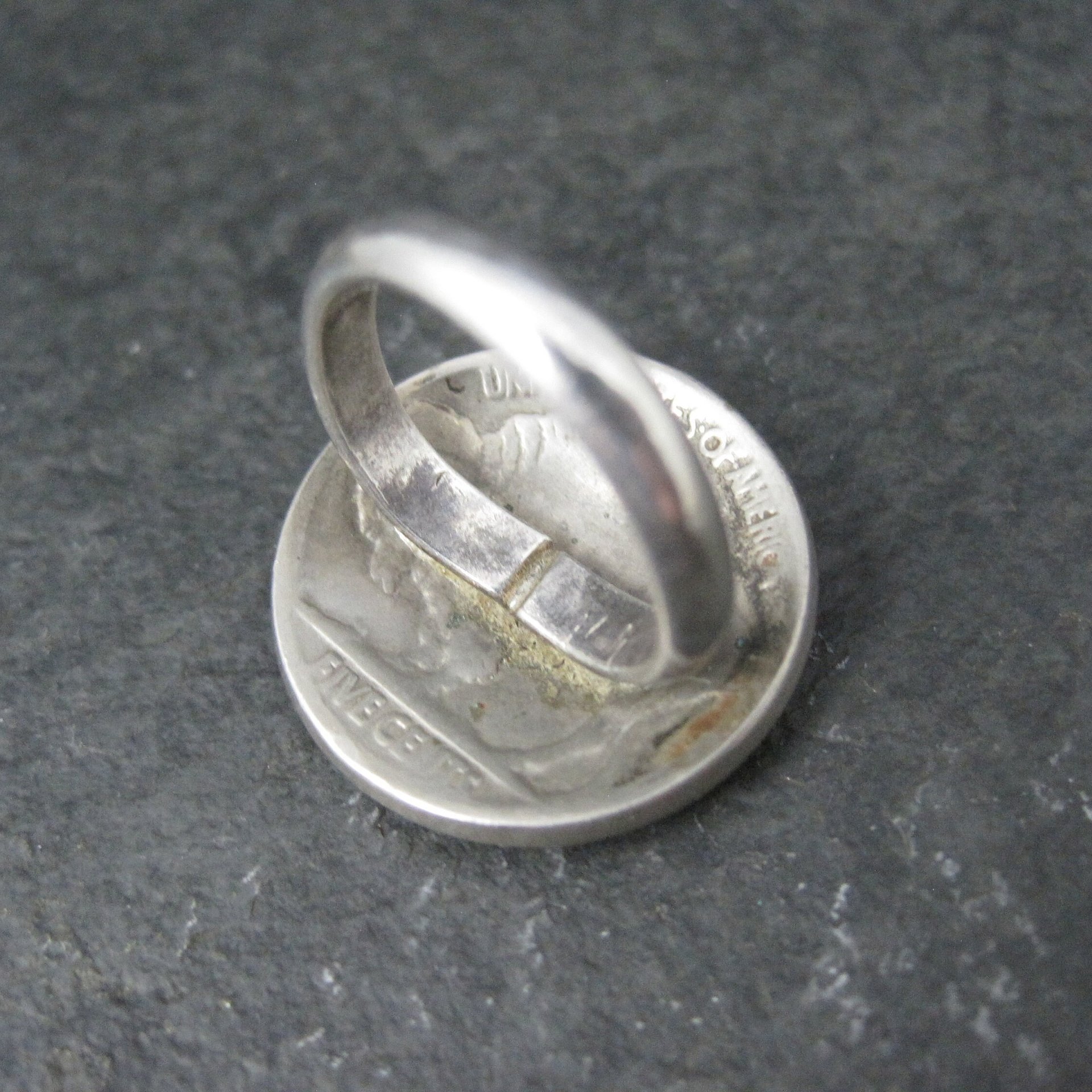 Vintage Sterling Indian Head Buffalo Nickel Ring Size 4.5
