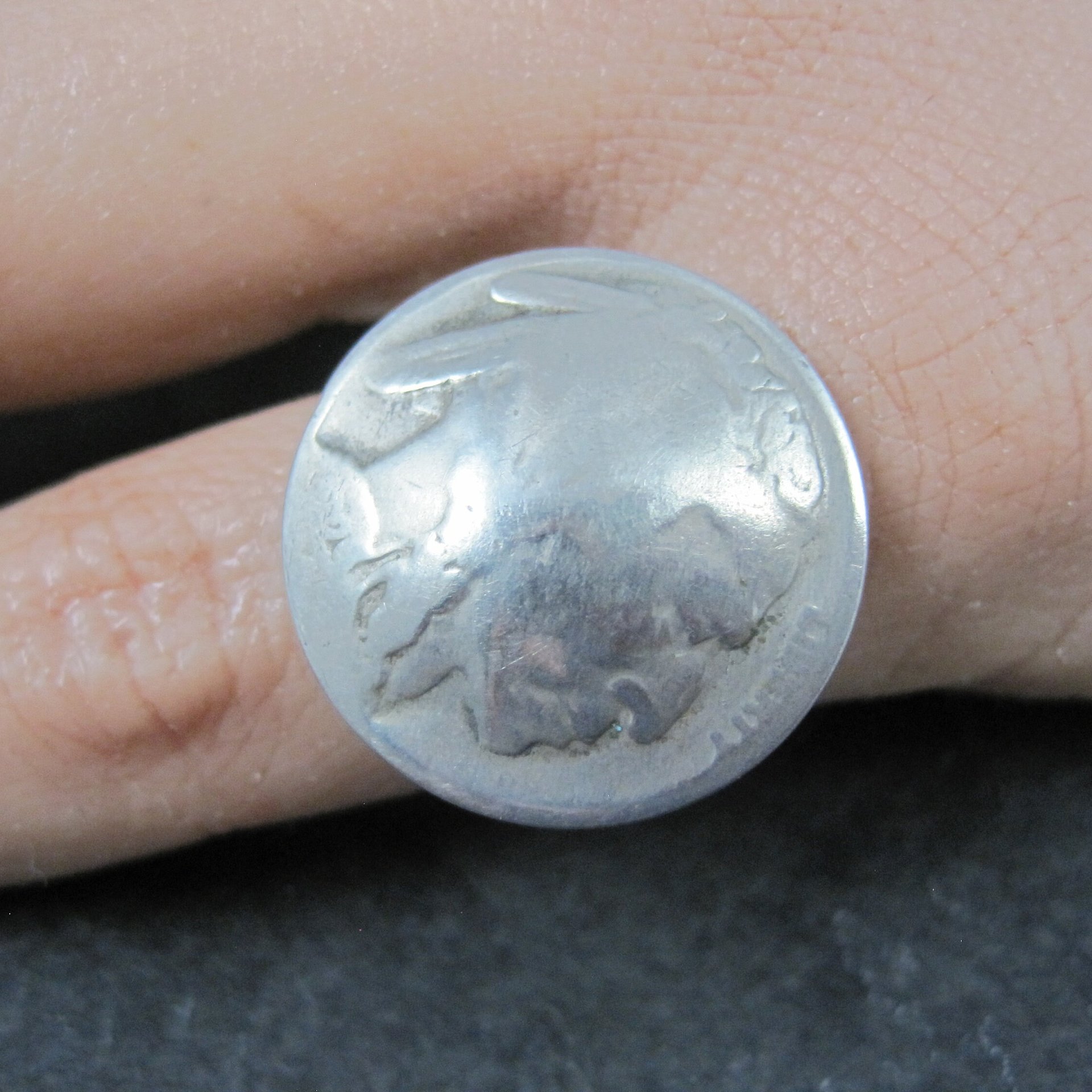 Vintage Sterling Indian Head Buffalo Nickel Ring Size 4.5