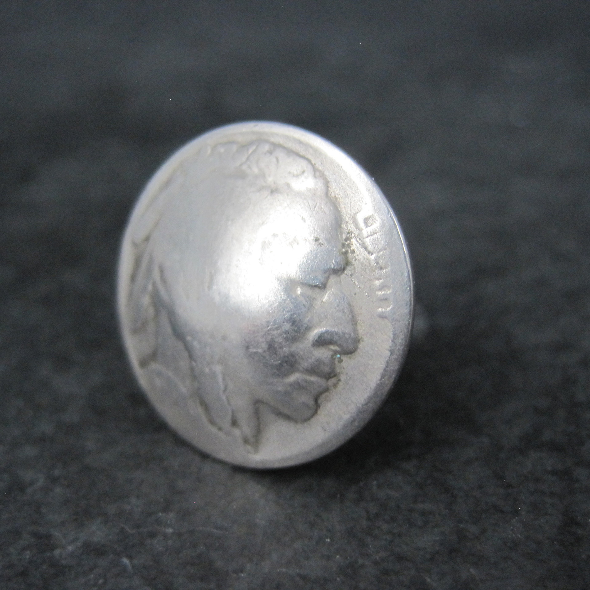 Vintage Sterling Indian Head Buffalo Nickel Ring Size 4.5