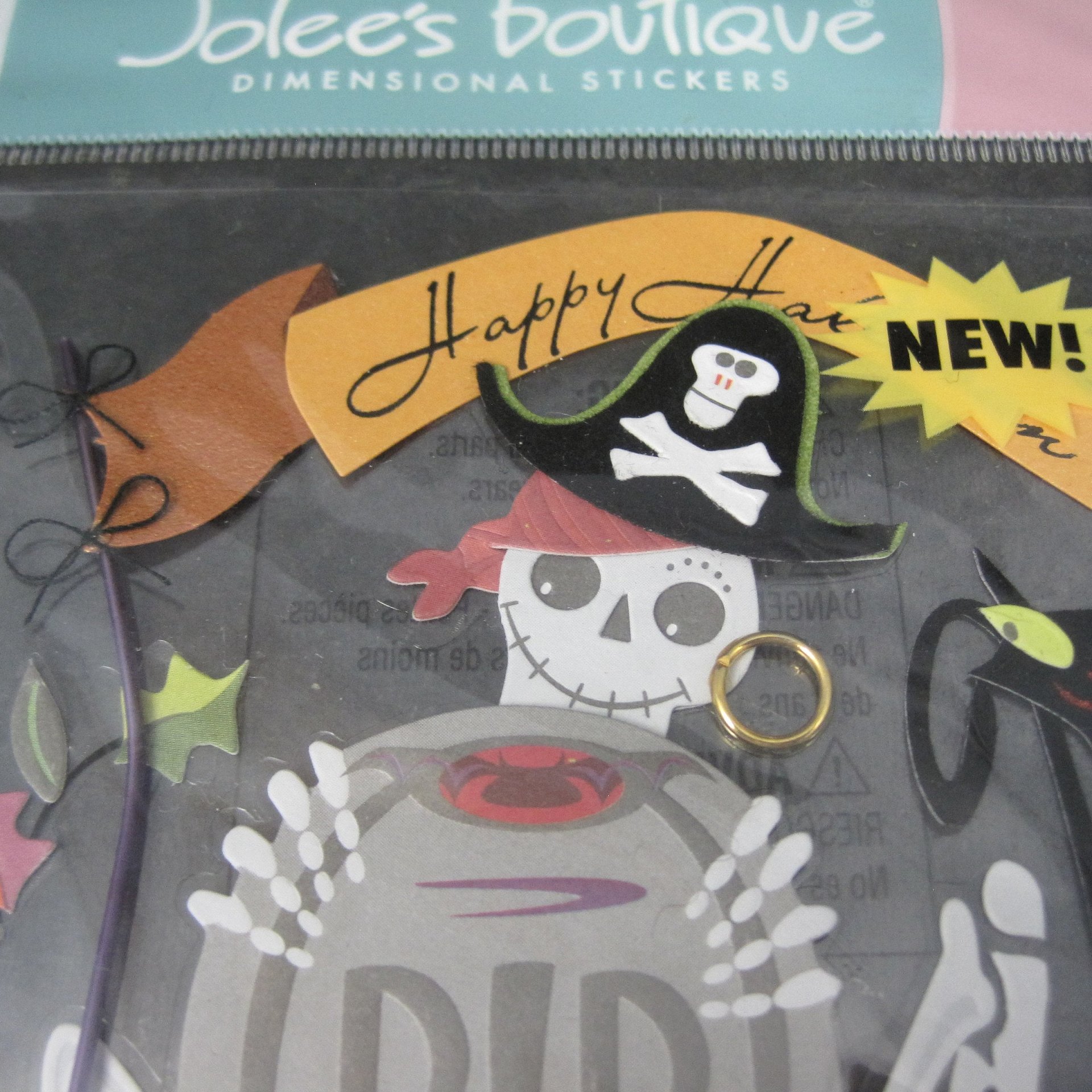 Jolees Dimensional Halloween Pirate Black Cat Stickers Discontinued