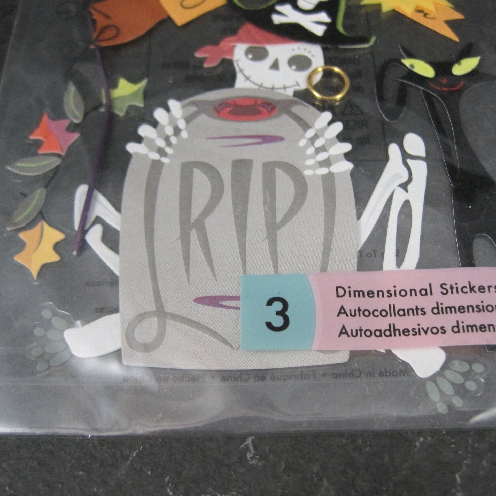 Jolees Dimensional Halloween Pirate Black Cat Stickers Discontinued