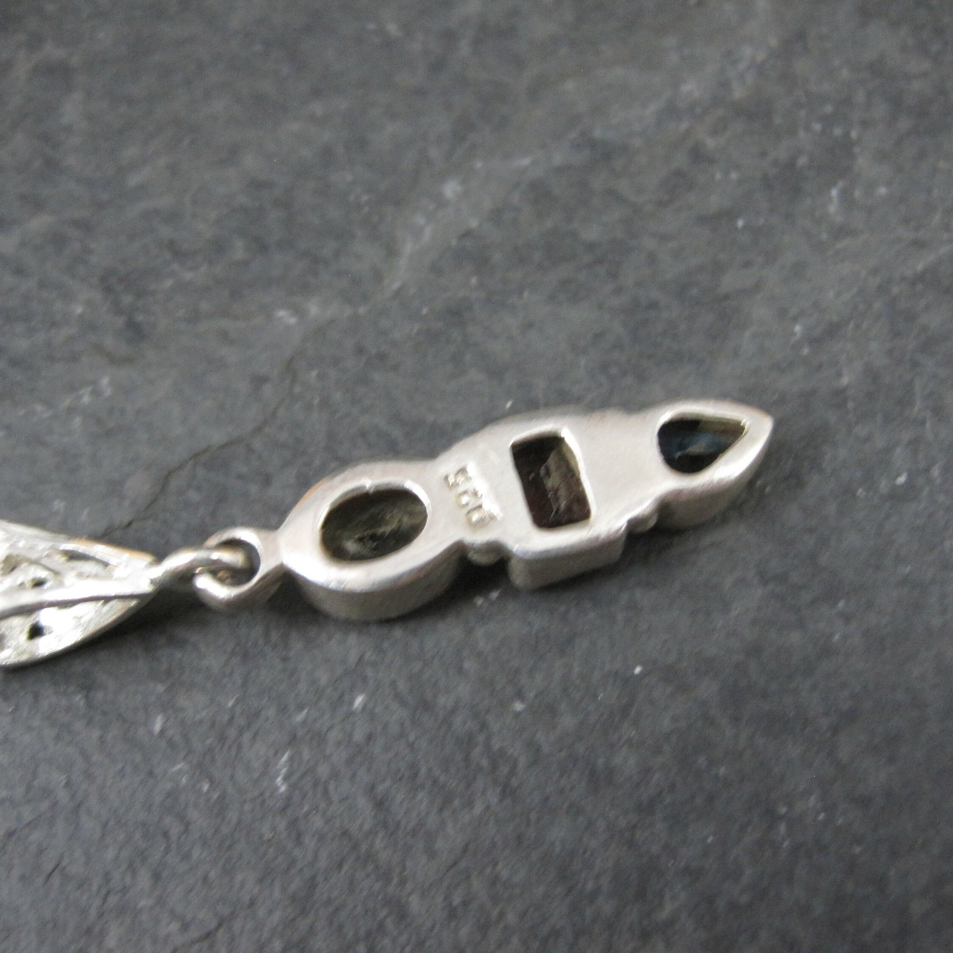 Estate Sterling Citrine Garnet Topaz Pendant