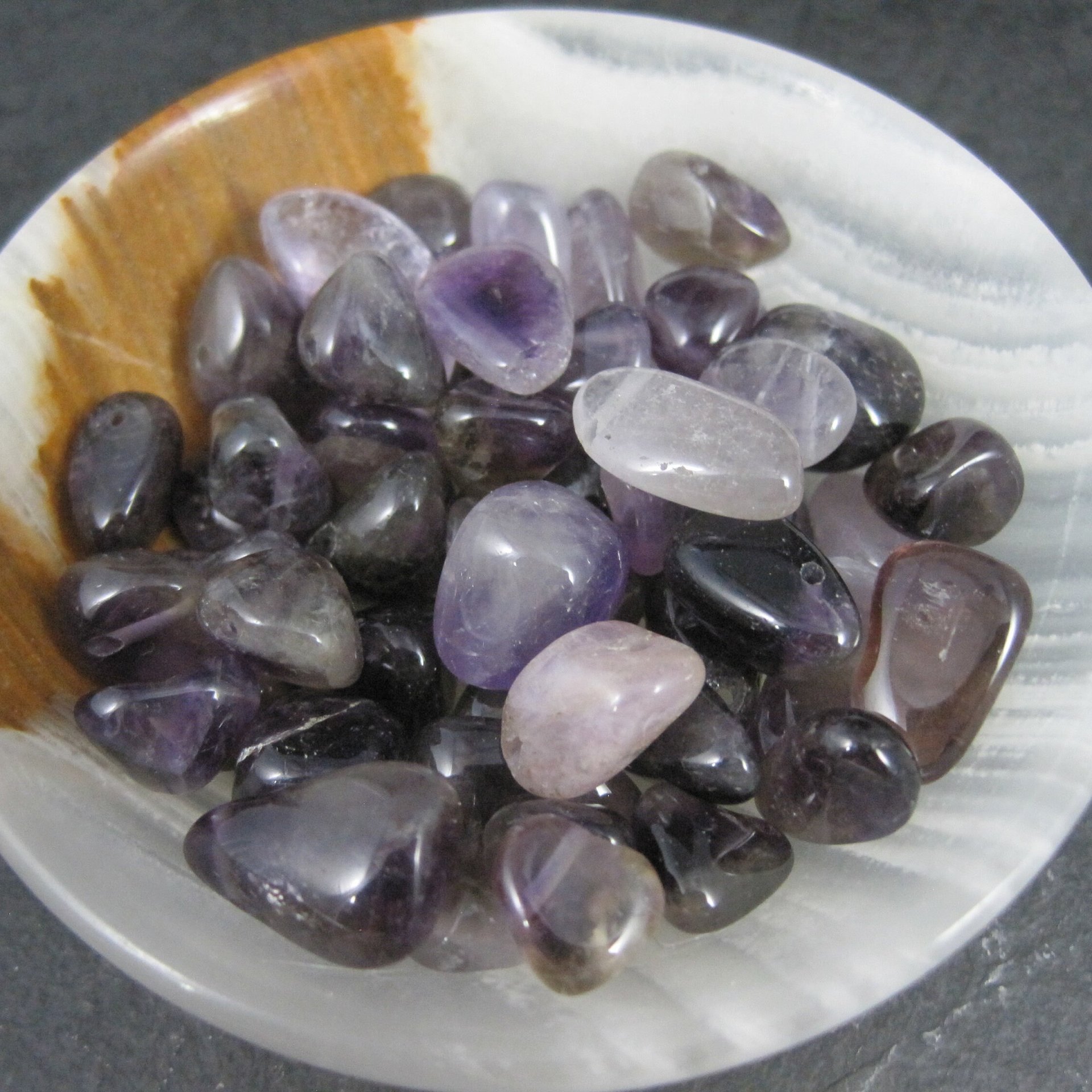 Vintage Polished Amethyst Beads 50 Grams 5-15mm 1970s