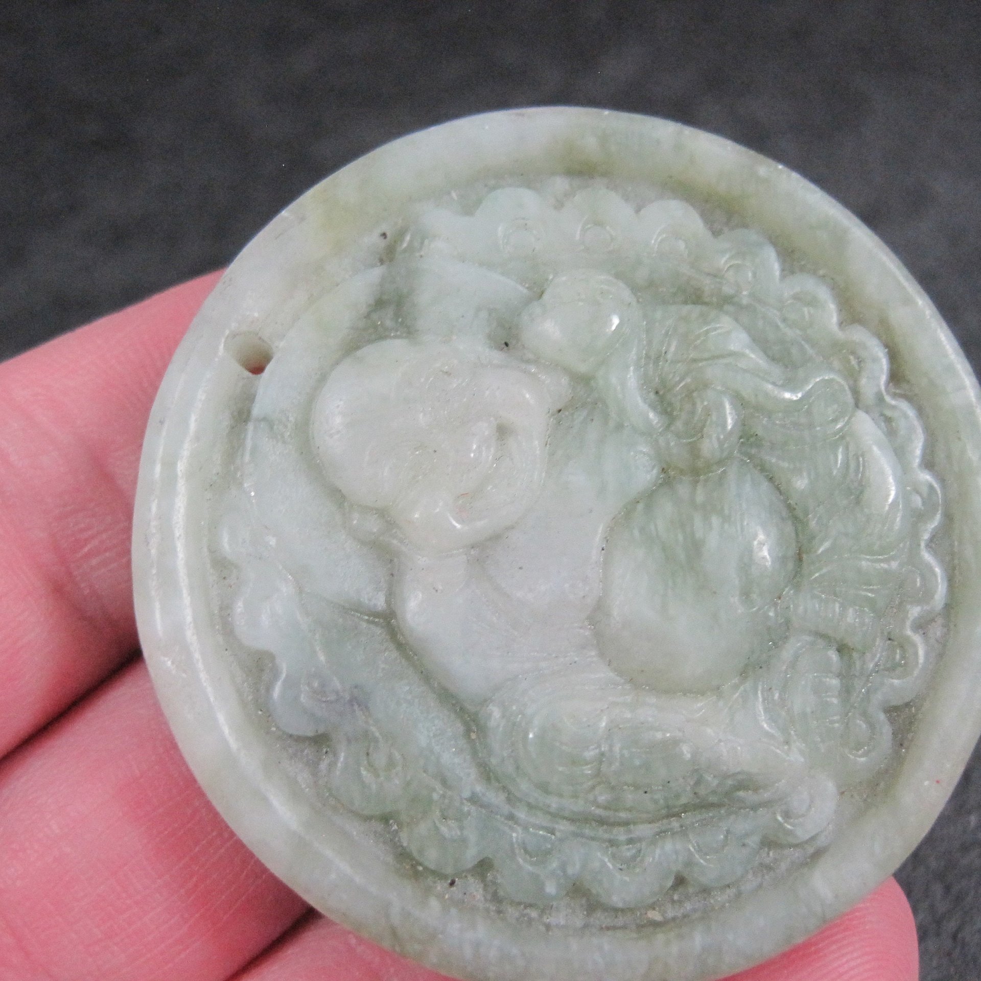 Vintage Nephrite Jade Buddha Pendant