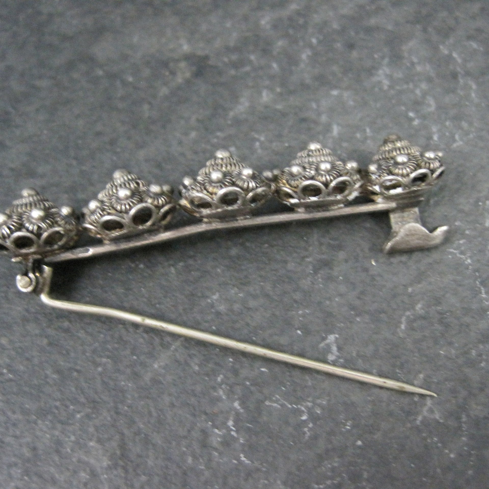 Vintage Sterling Cannetille Brooch