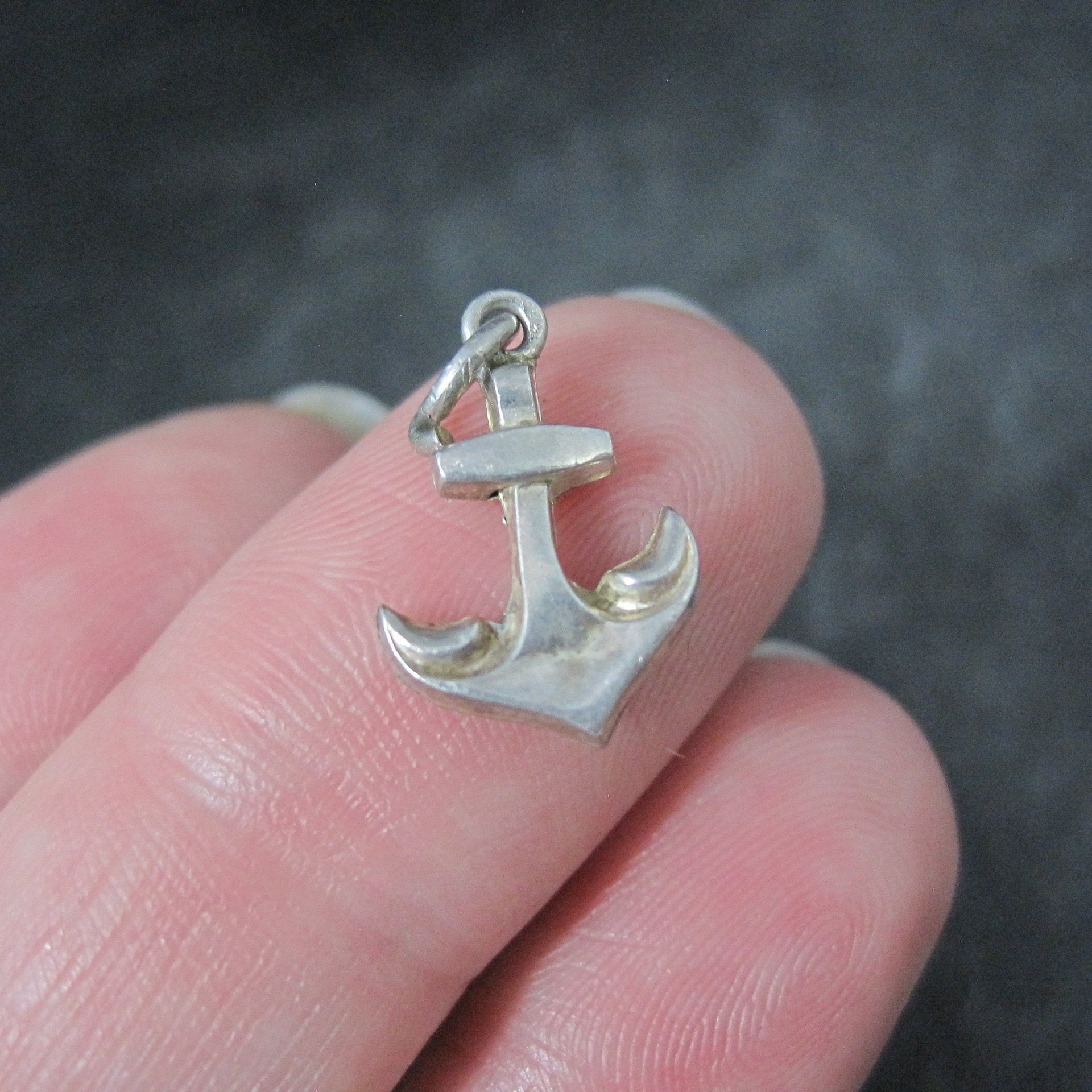 Tiny Sterling Anchor Charm Vintage