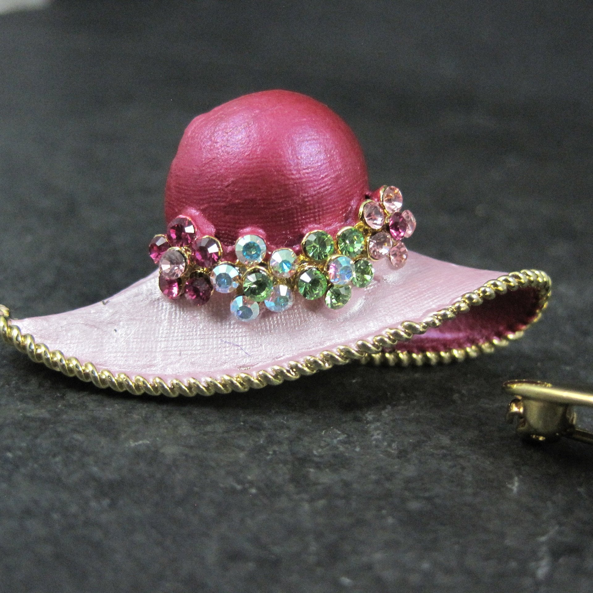 Lot of 2 Ladies Hats Brooches Estate