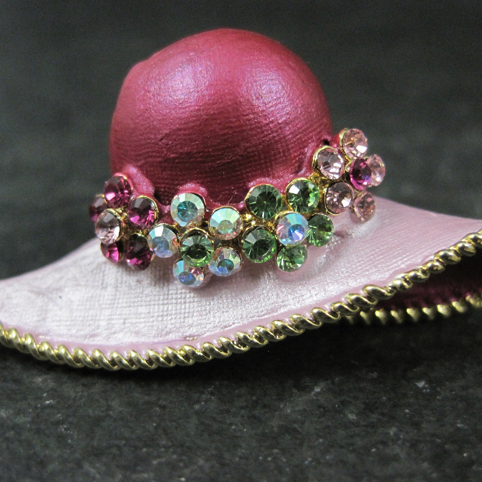 Lot of 2 Ladies Hats Brooches Estate