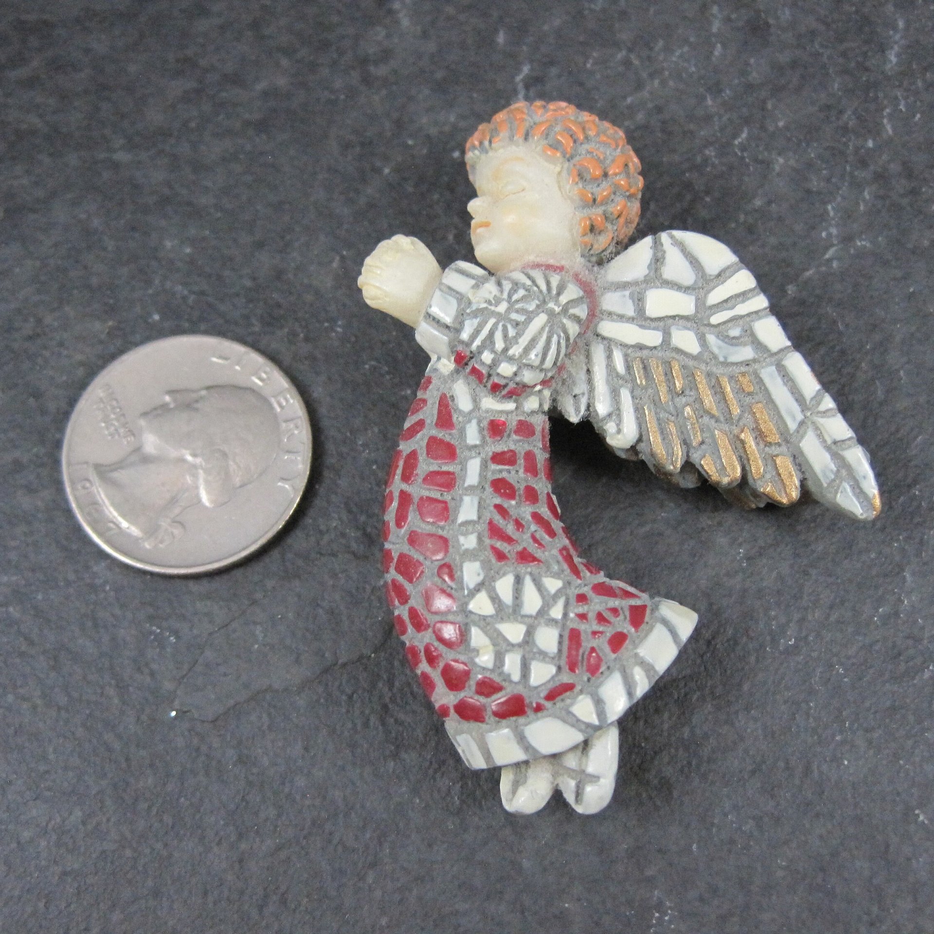 Vintage Angel Brooch Stained Glass Look