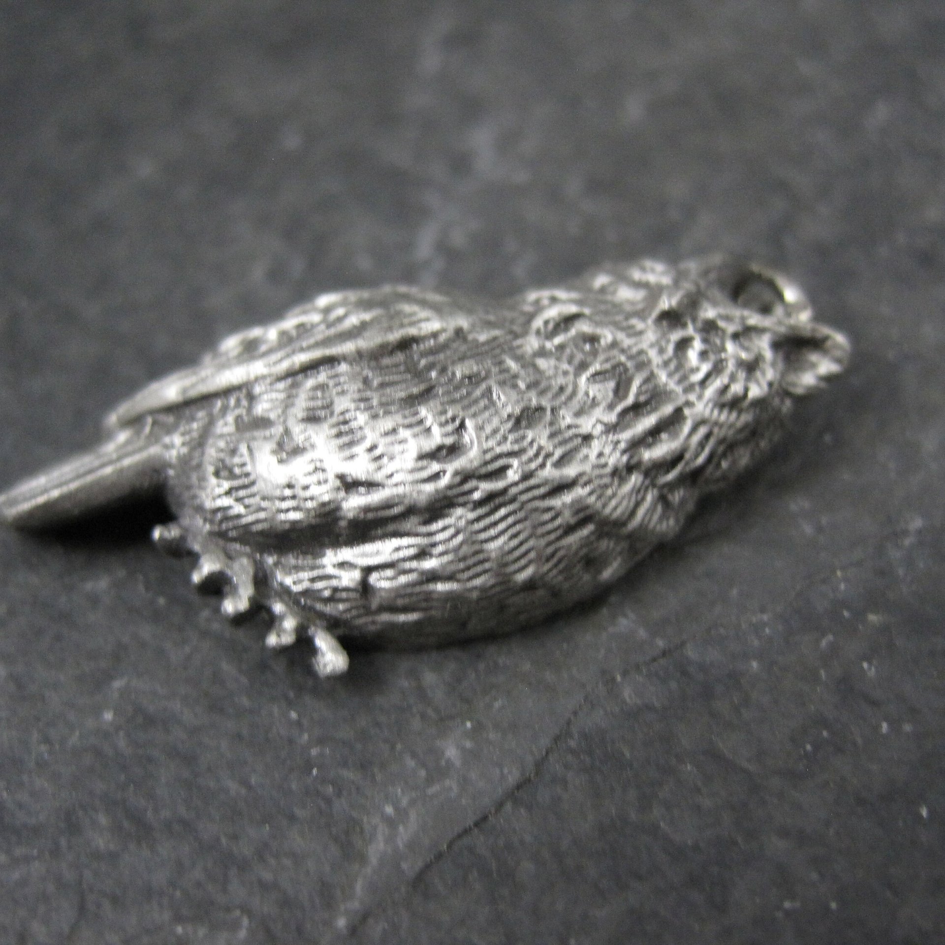 Vintage Pewter Owl Pendant Charm
