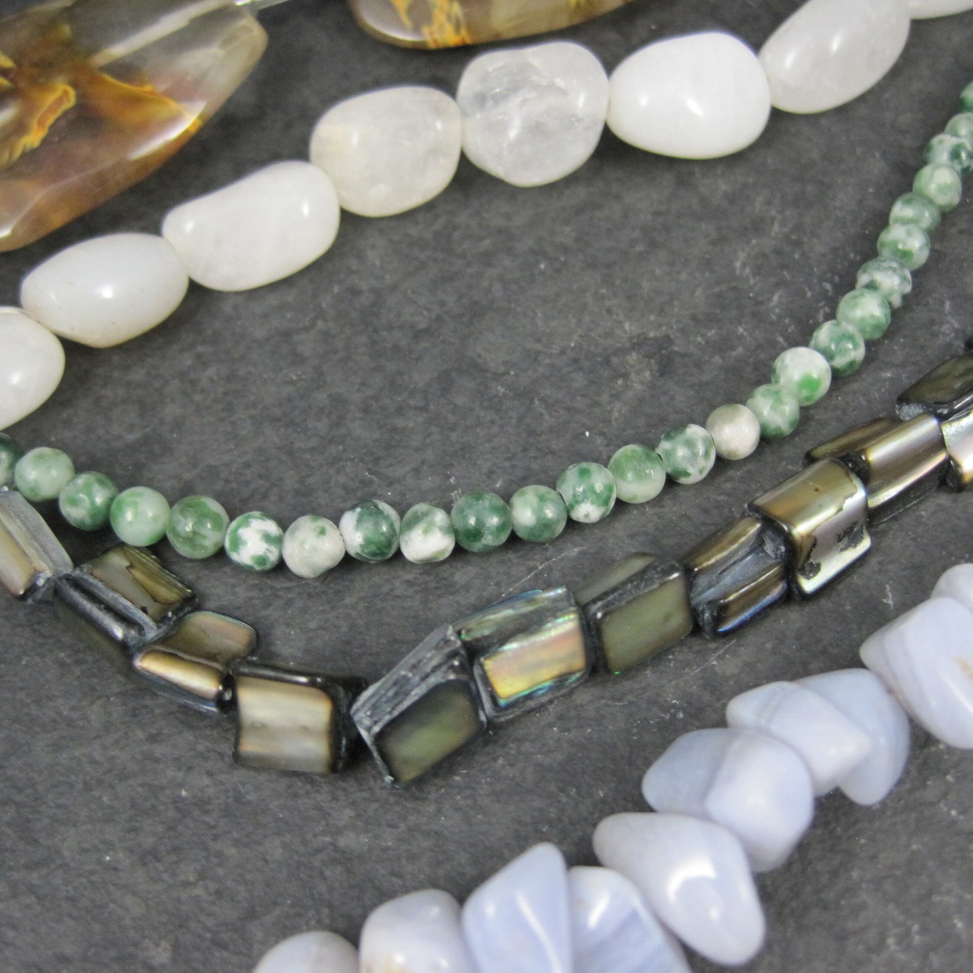 Lot of Vintage Gemstone Beads Destash 122 Grams