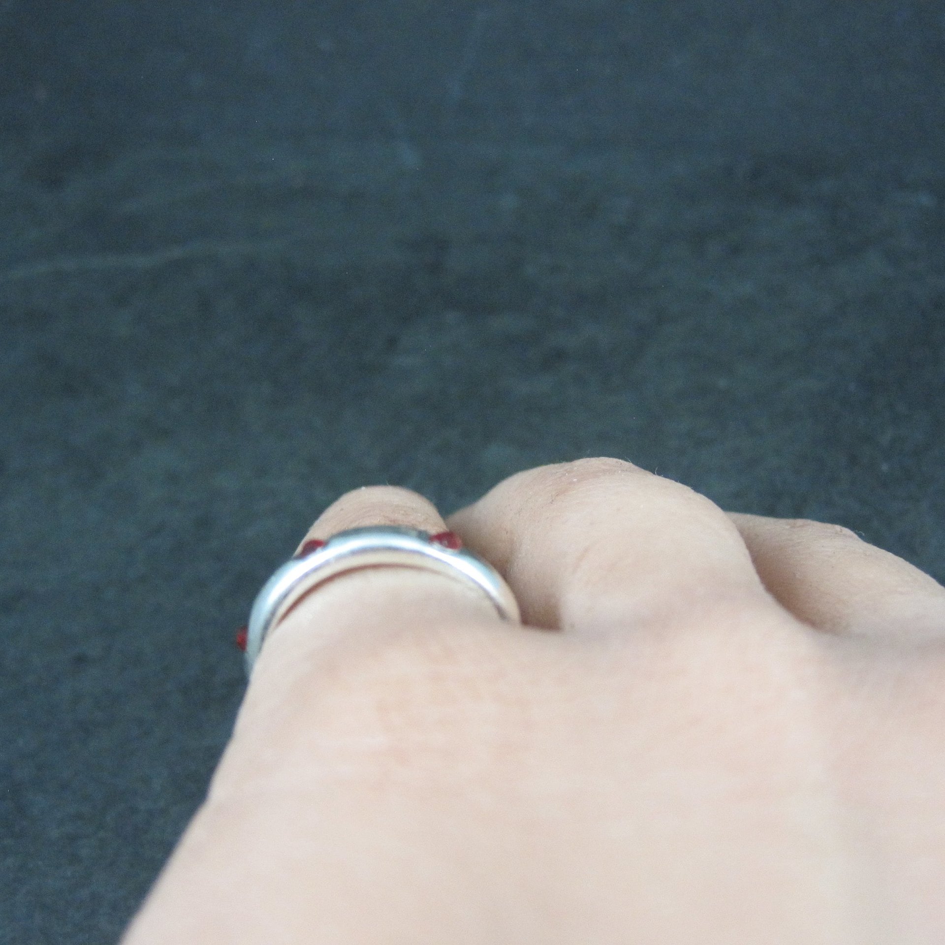 Sterling Ruby Red Crystal Band Ring Sizes 4 and 6 Available New Old Stock