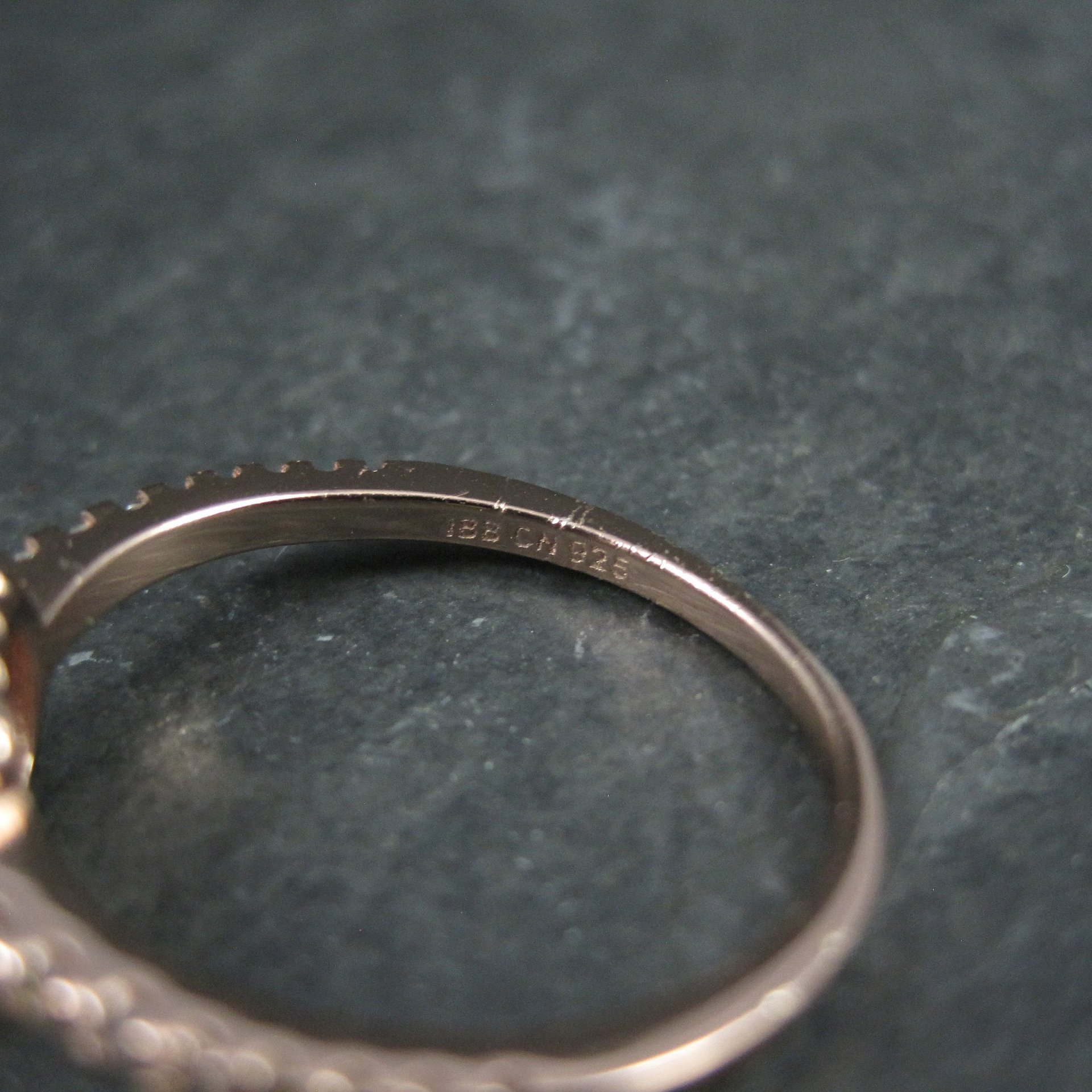 Rose Gold Vermeil Cz Halo Ring Size 8 Estate Sterling Silver