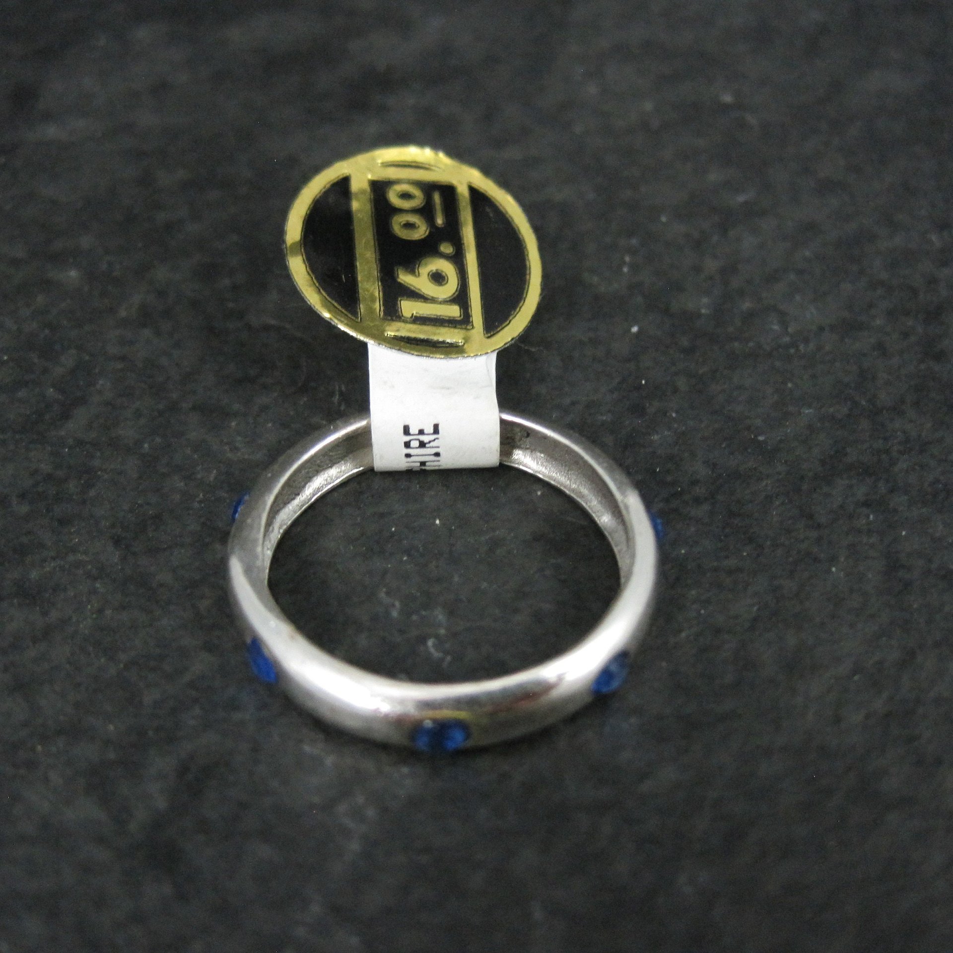 Sterling Sapphire Blue Crystal Band Ring Sizes 4 and 6 Available New Old Stock
