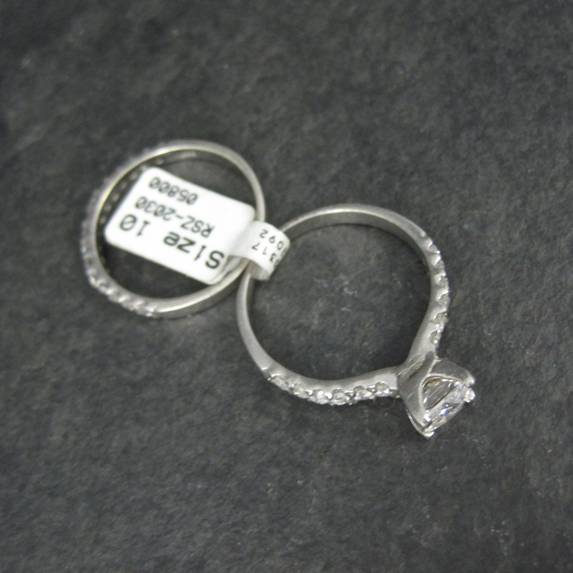 Sterling Cz Bridal Wedding Set Size 10 NOS