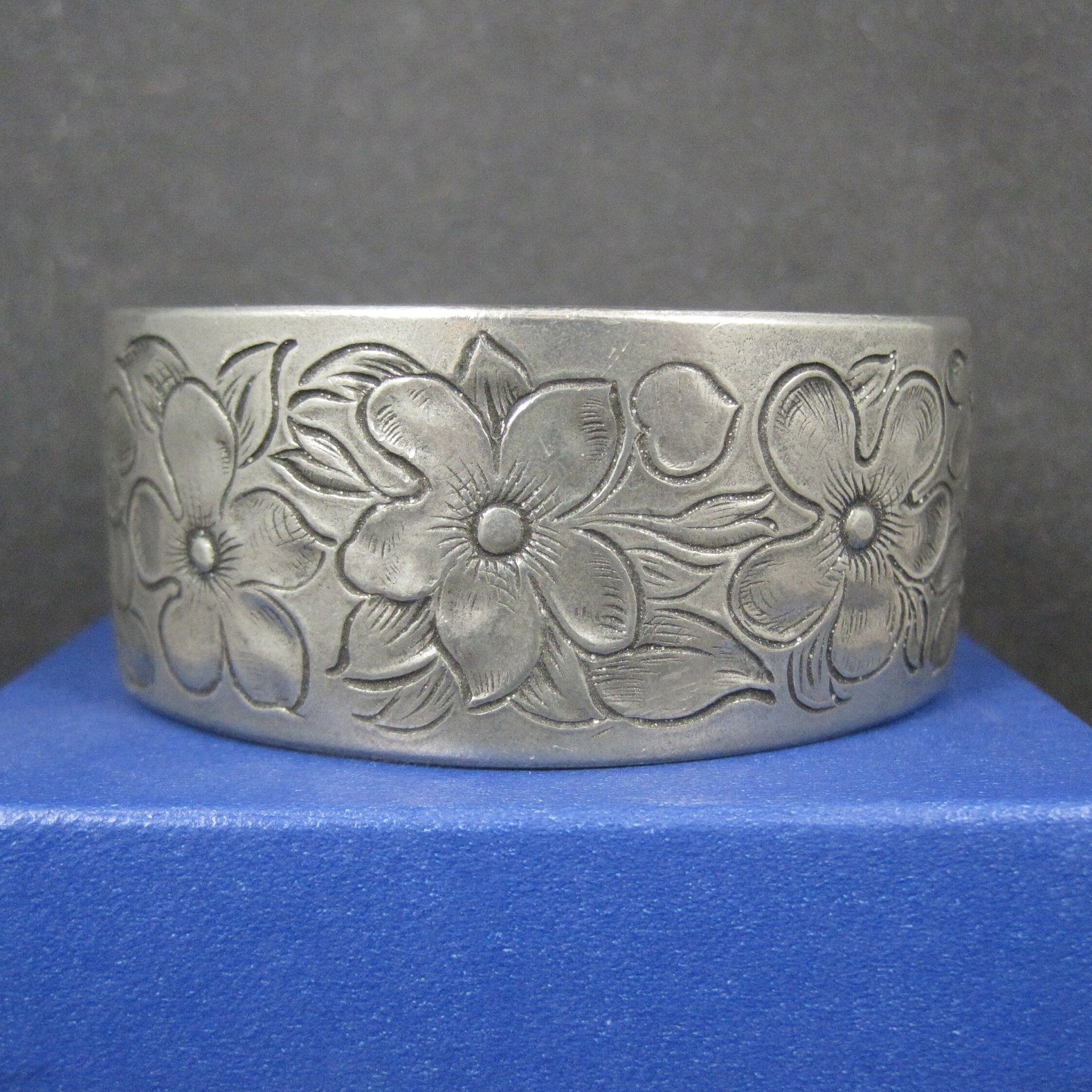 February Flower Birthday Cuff Bracelet Salisbury Pewter 6.5 Inches