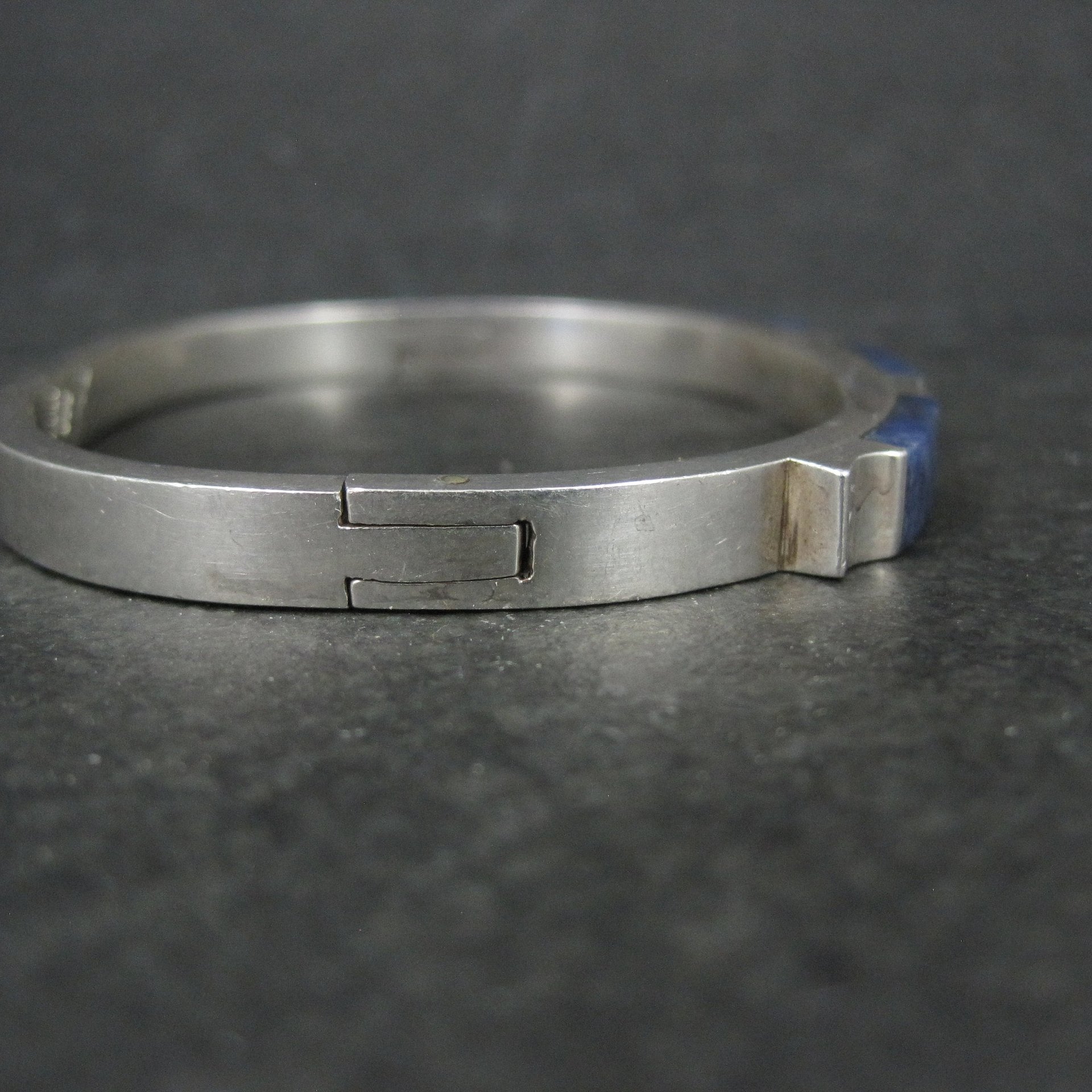 Sodalite Bangle Bracelet Vintage Sterling Mexican Silver