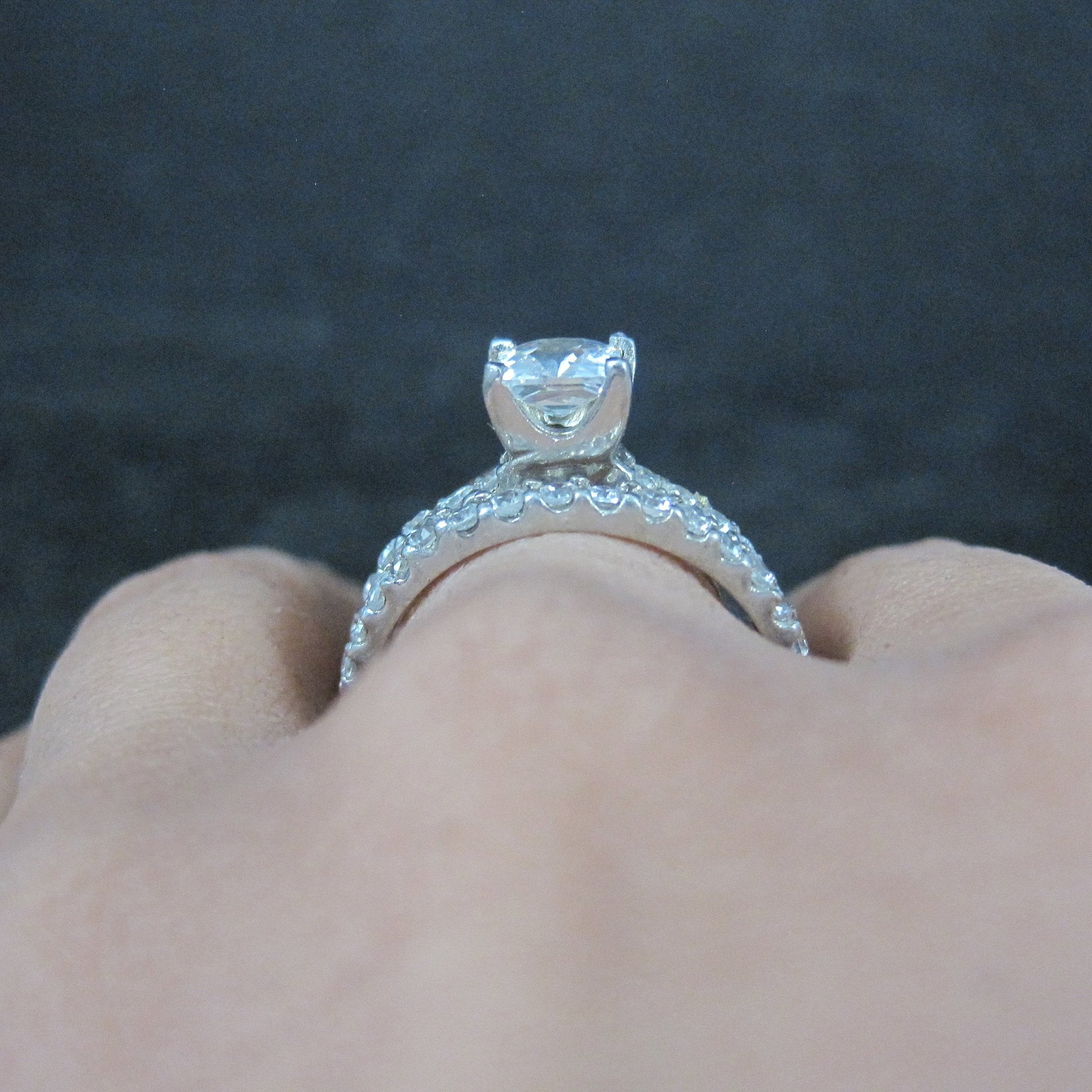 Sterling Cz Bridal Wedding Set Size 10 NOS