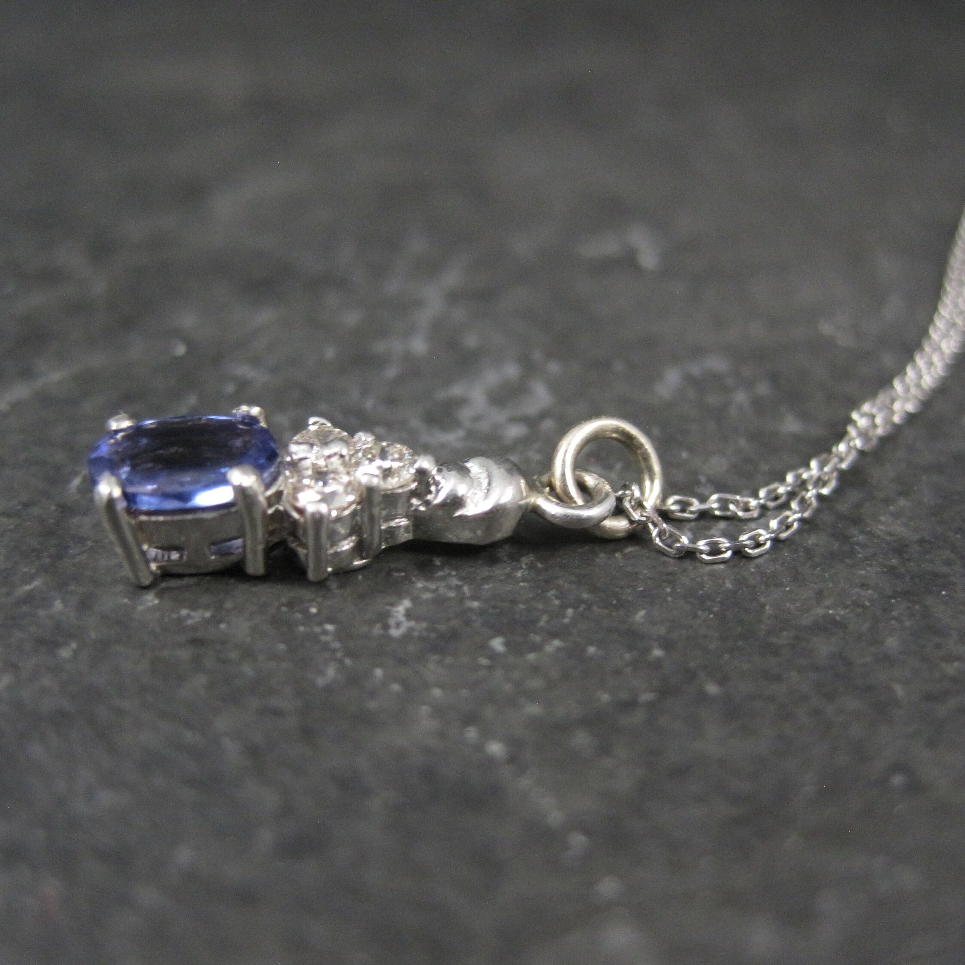 Dainty 14K Tanzanite Diamond Pendant Necklace Levian
