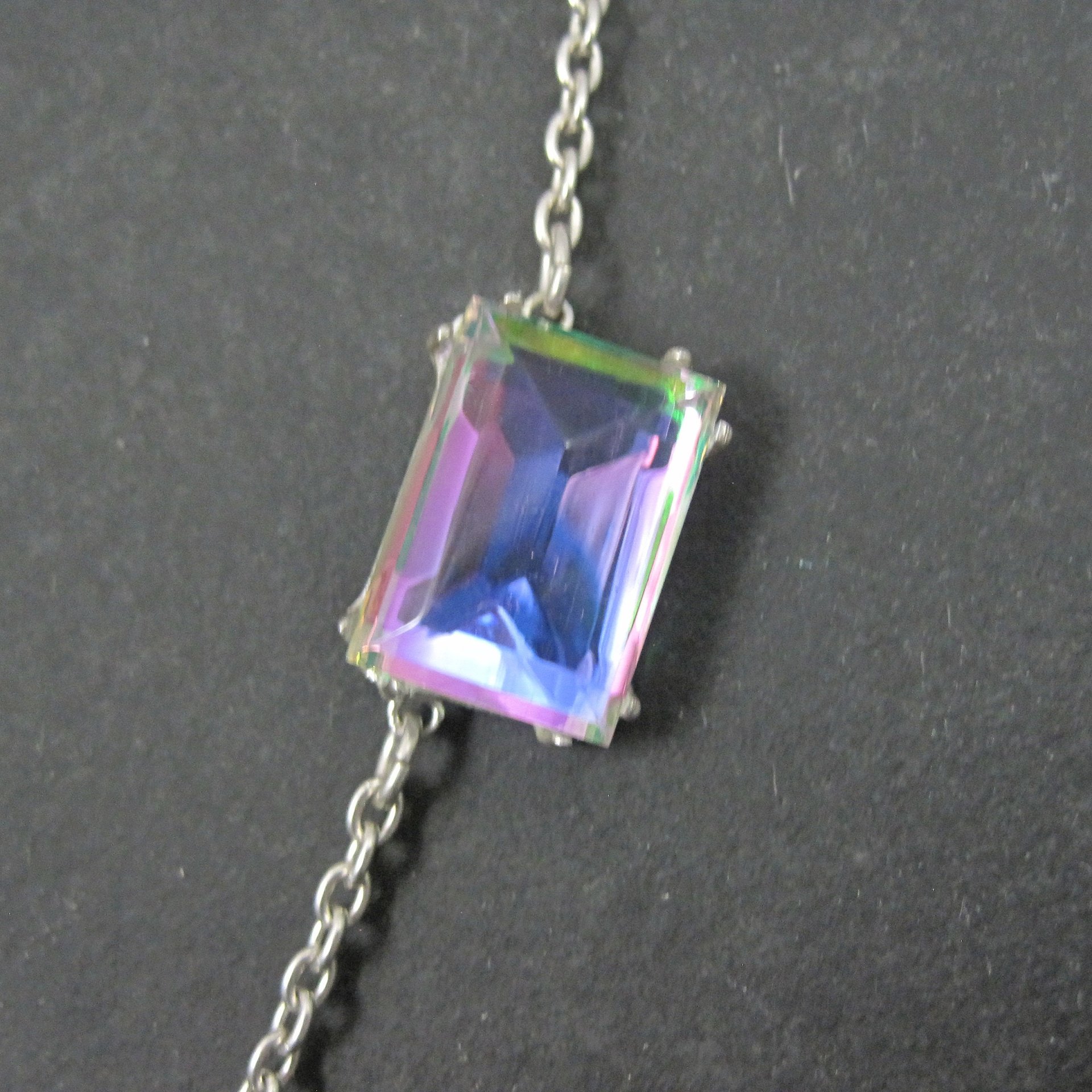 Arora Borealis Statement Necklace Estate Sterling Silver 25 Inches