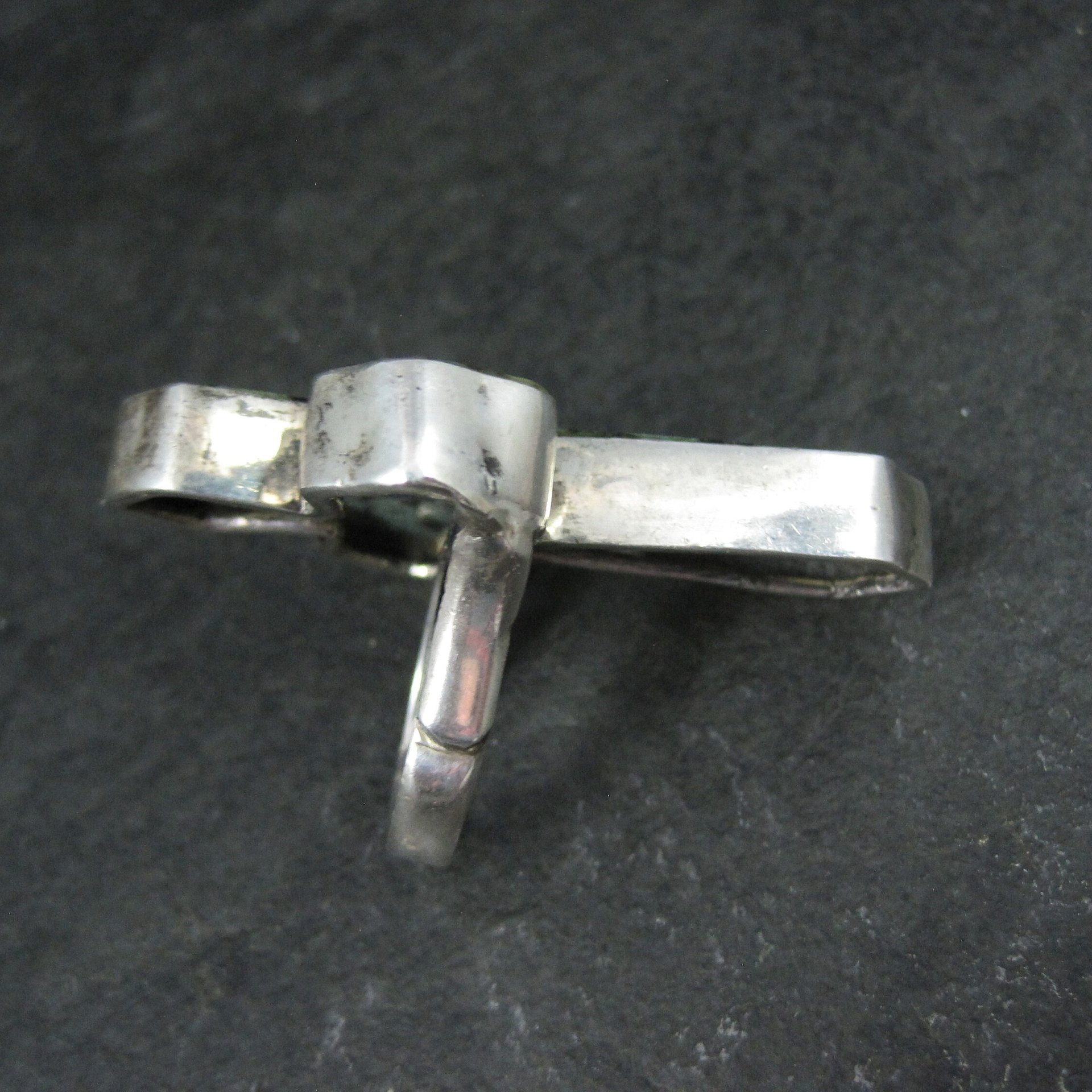 Huge Vintage Pixie Turquoise Cross Ring Size 7.5