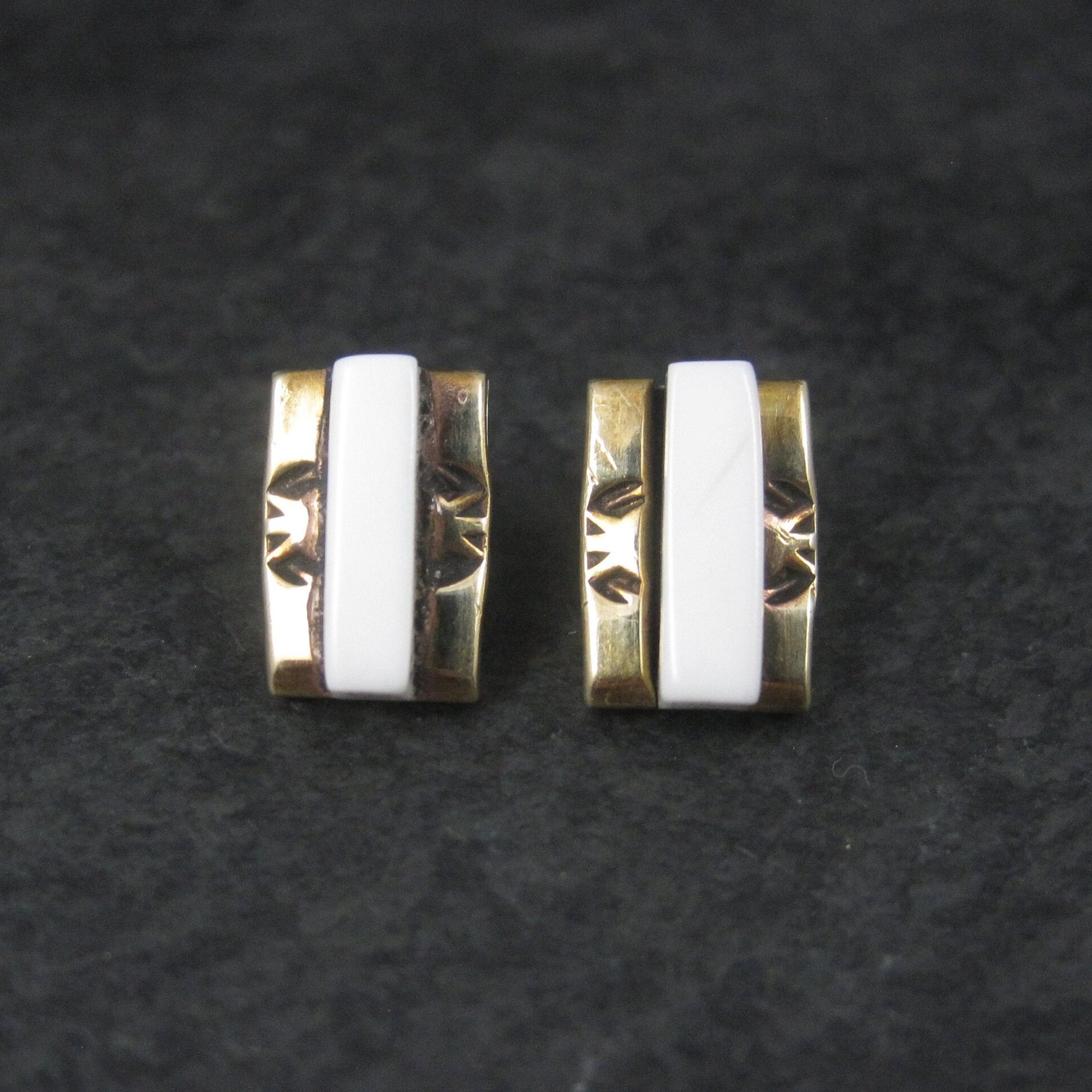 Southwestern Sterling Gold Filled Raised Inlay Earrings