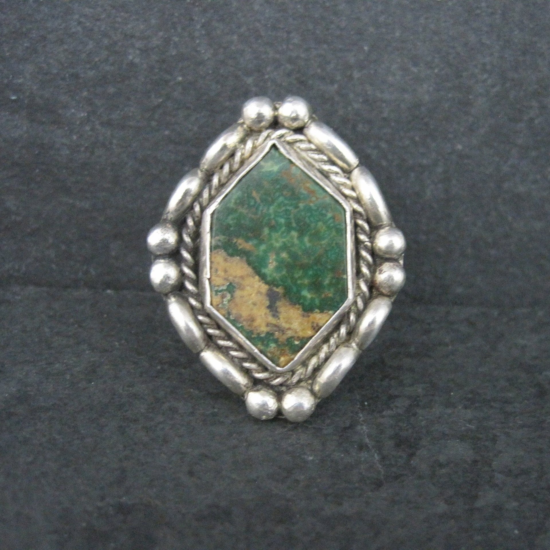 Southwestern Kings Manassa Green Turquoise Ring Size 8.5