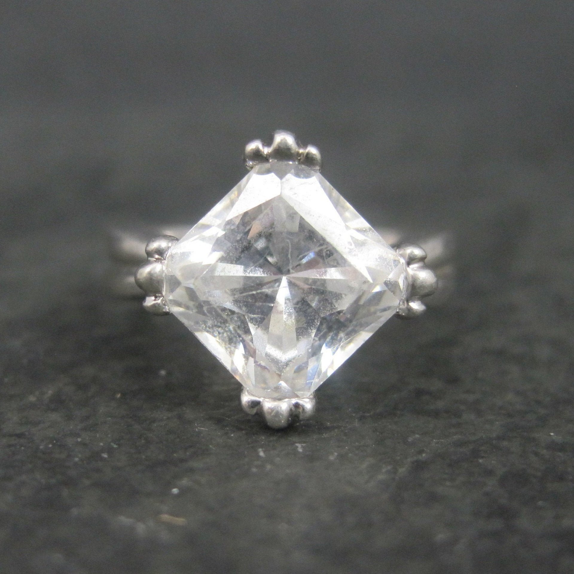 Vintage Sterling Cubic Zirconia Ring Size 6