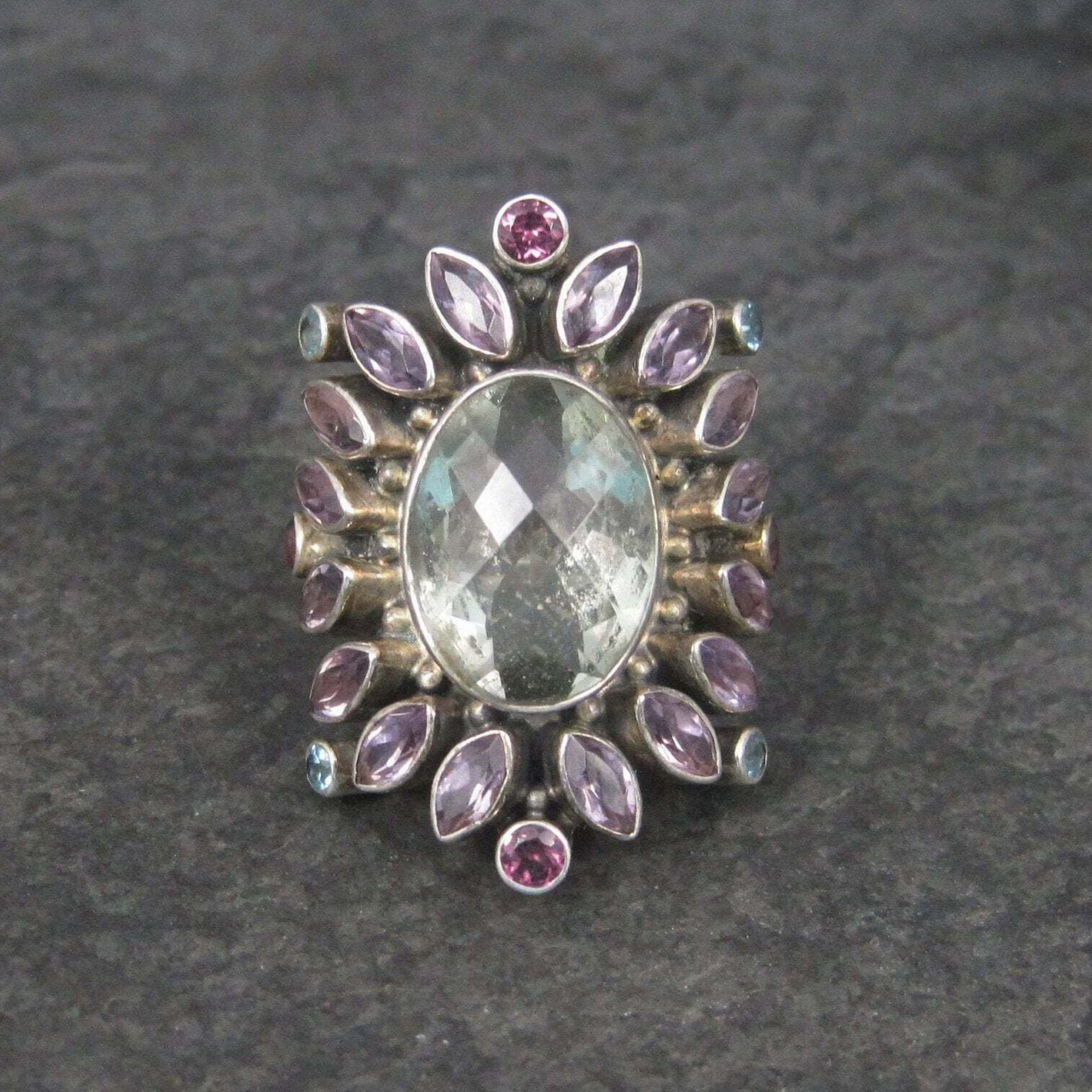 Large Nicky Butler Sterling Ring Amethyst Prasiolite Size 8 Limited Edition