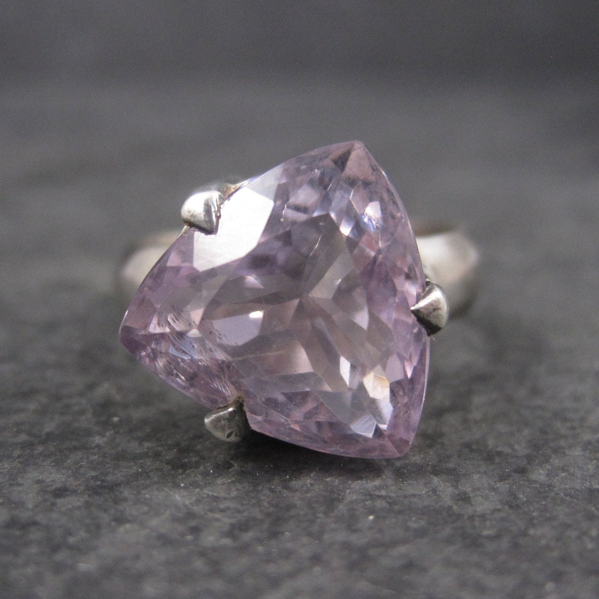 Huge Pink Amethyst Ring Sterling Size 10.5