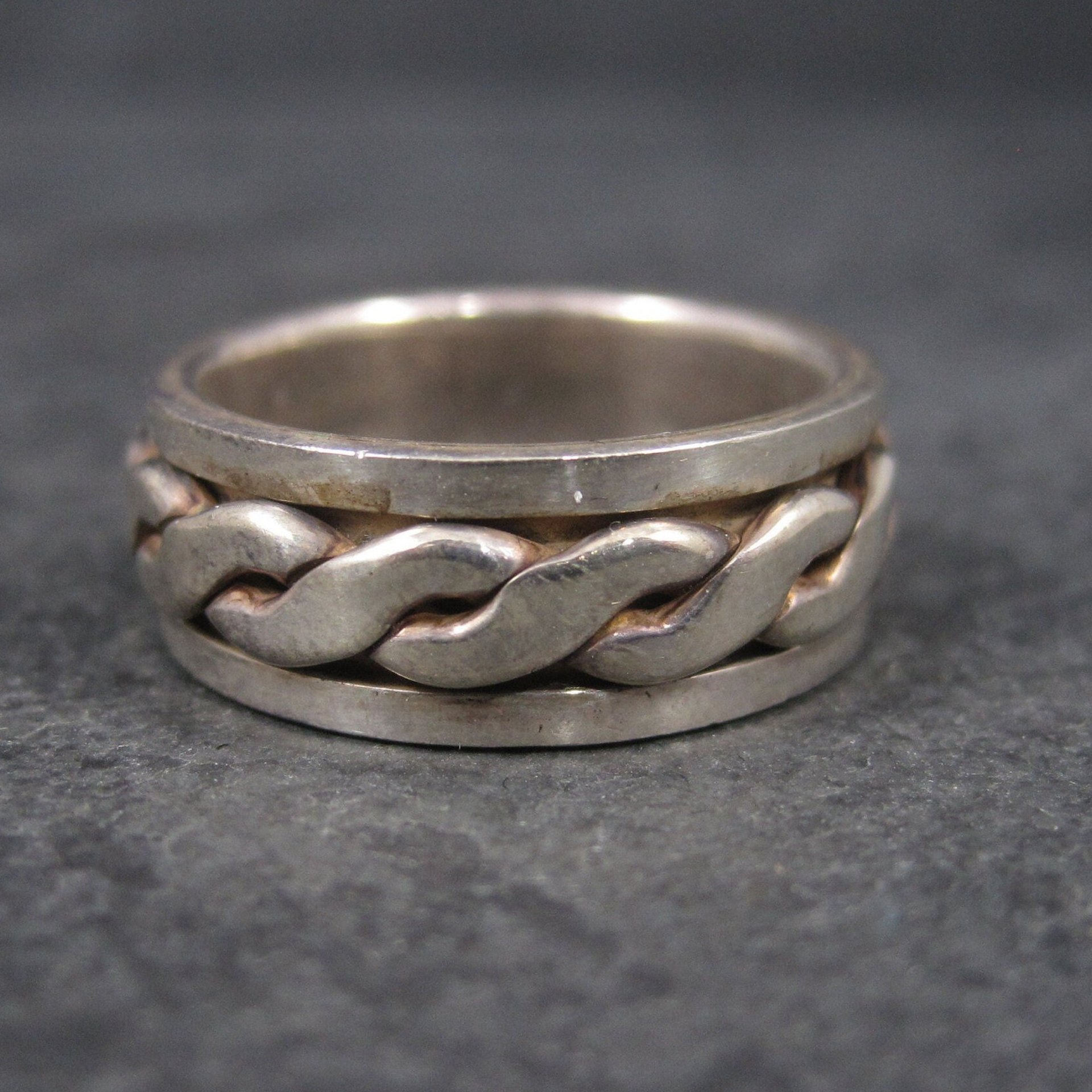 Vintage 90s Spinner Band Ring Sterling Size 7