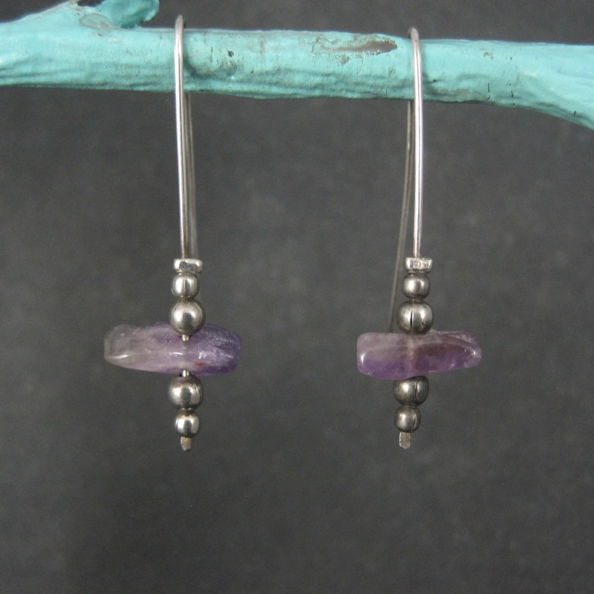 Vintage Sterling Amethyst Earrings