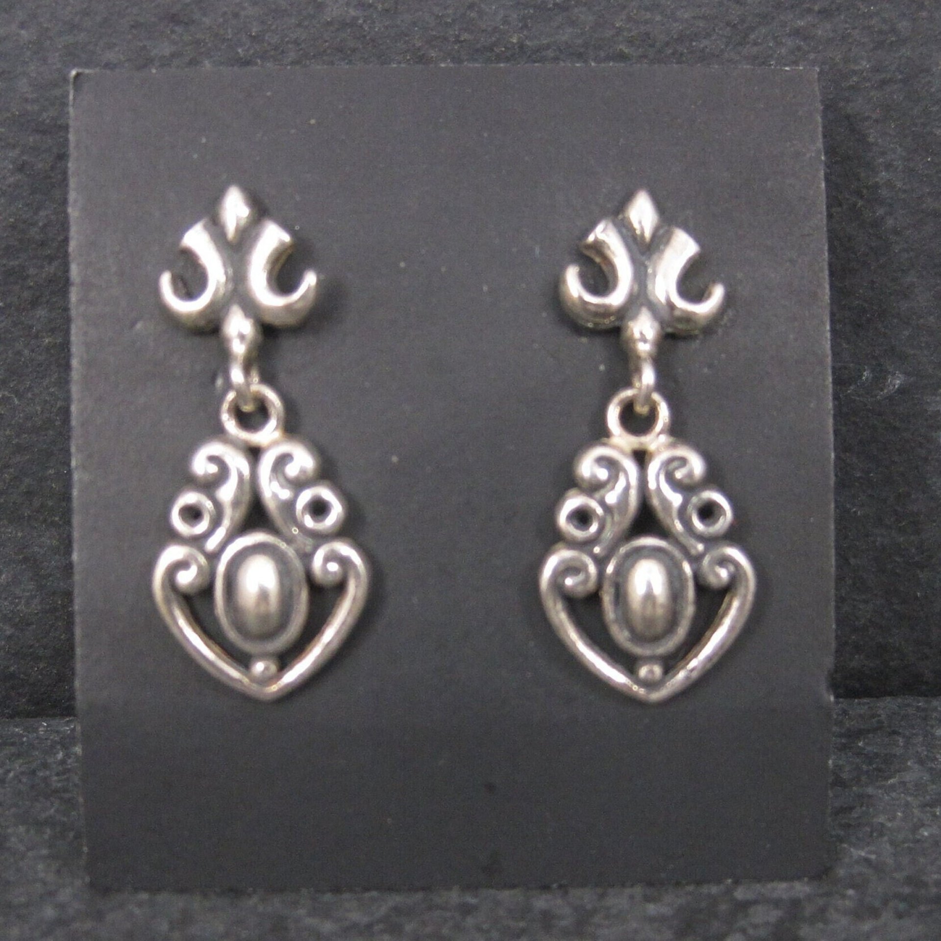 Vintage Sterling Silver Victorian Style Earrings | Antique-Inspired Dangle Earrings | Romantic Old World Jewelry