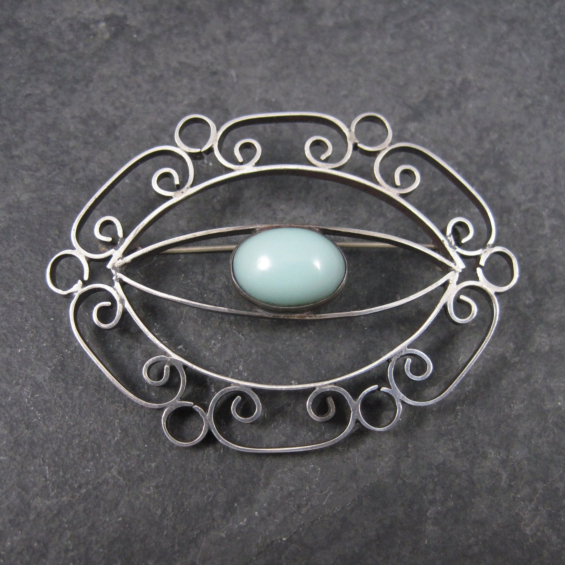 Vintage Mexican Sterling Filigree Brooch