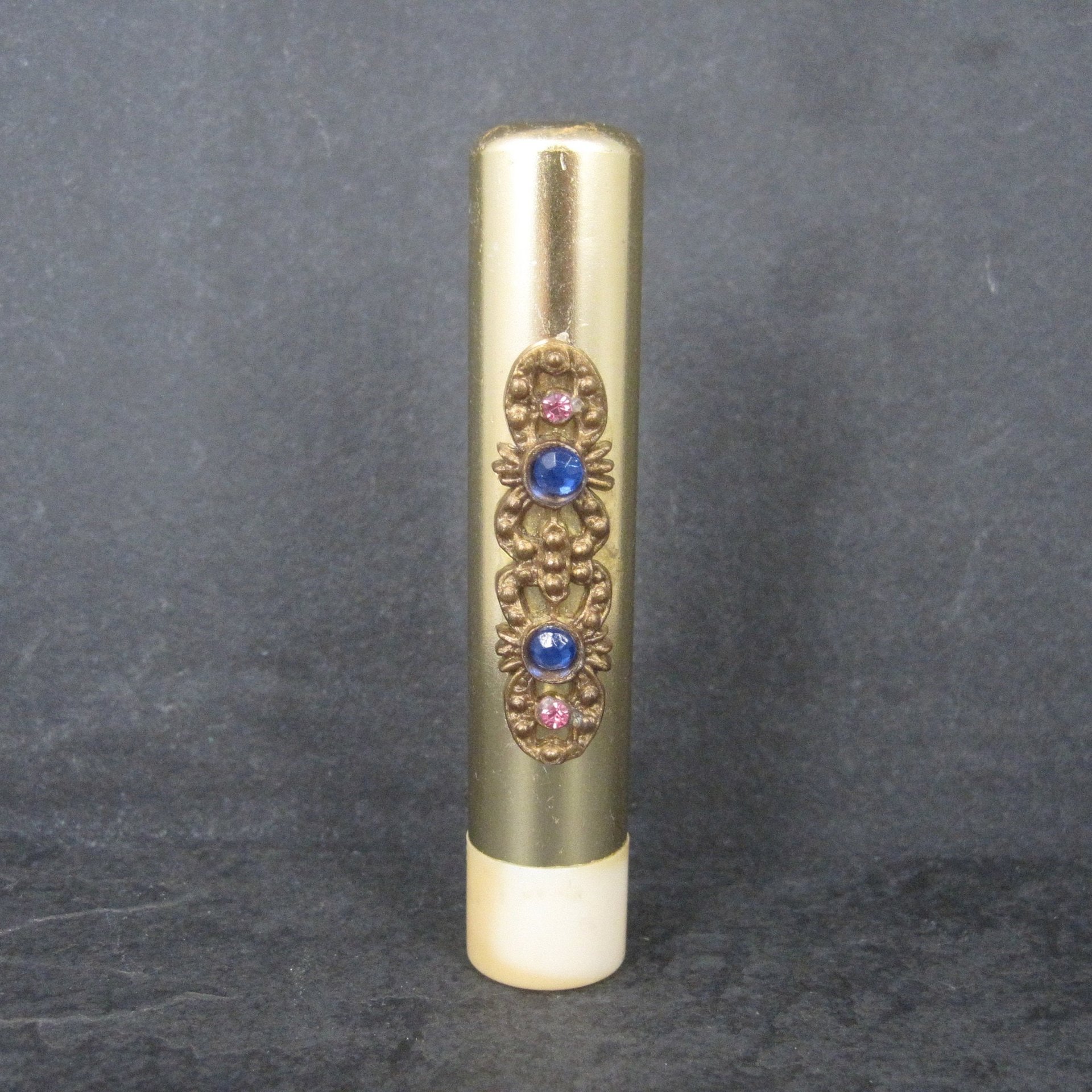 Vintage Gold Rhinestone Toothbrush Holder