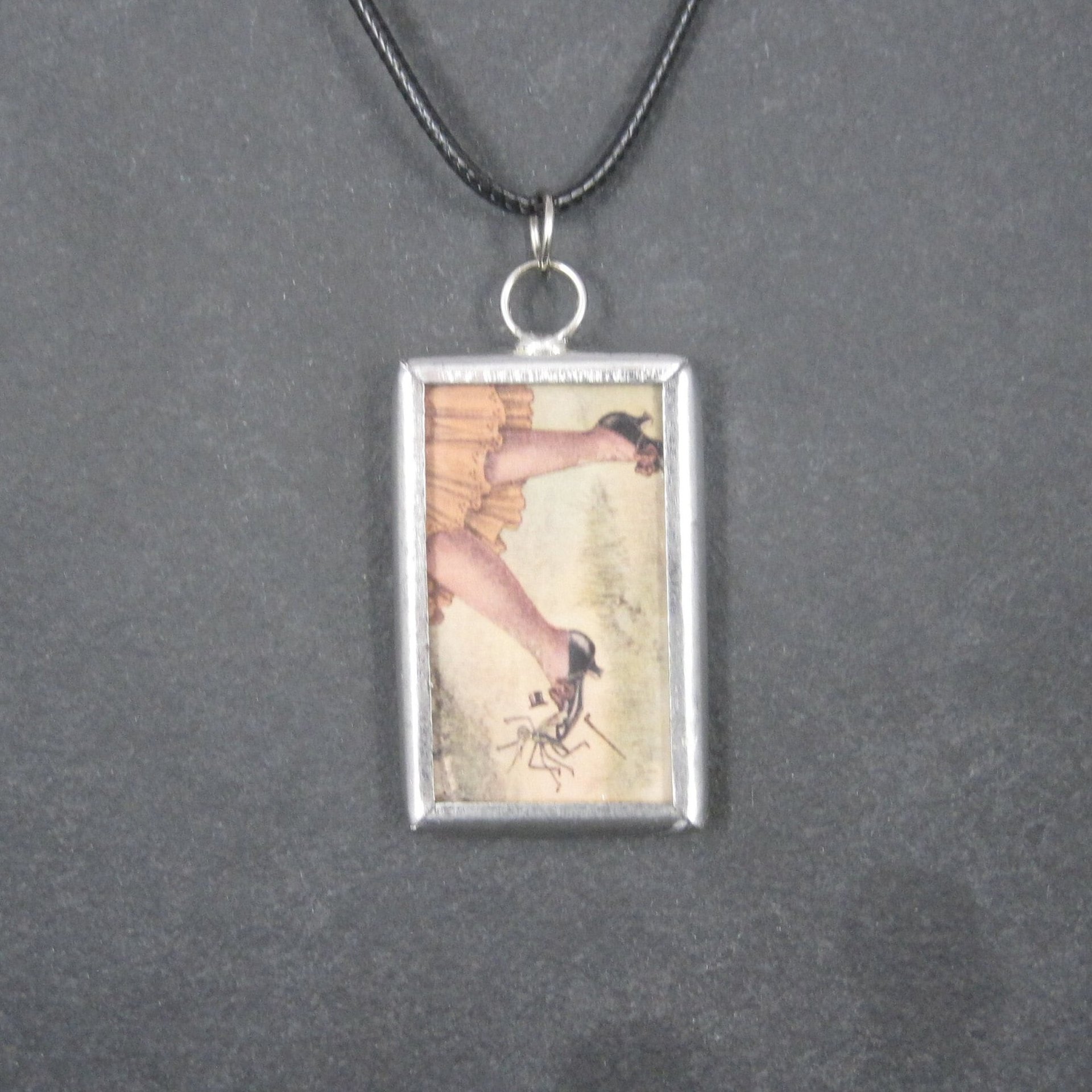 Vintage Halloween Postcard Pendant Necklace