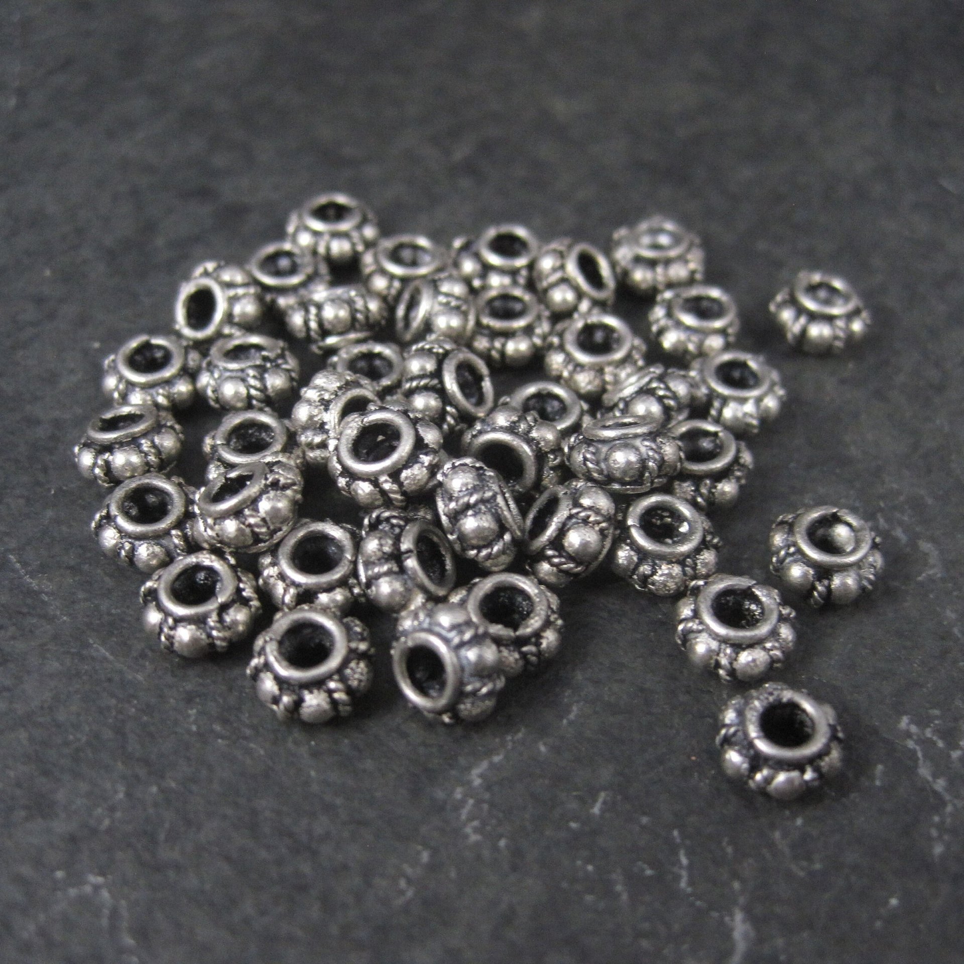 Destash lot of 43 Sterling Beads 6x4mm
