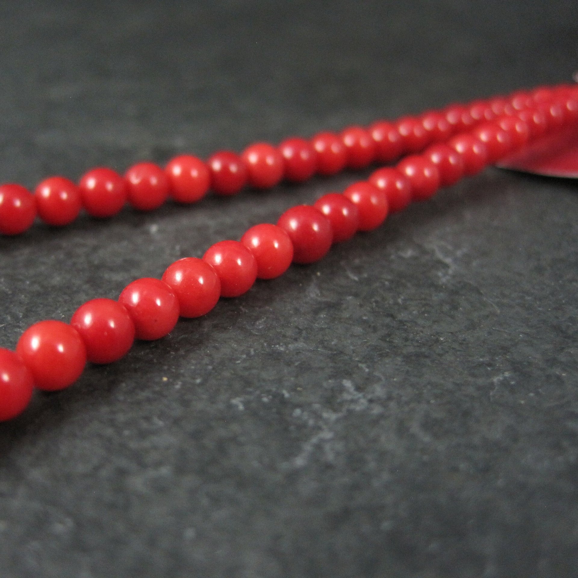 Red Bamboo Coral Beads 4mm Round Bead Gallery