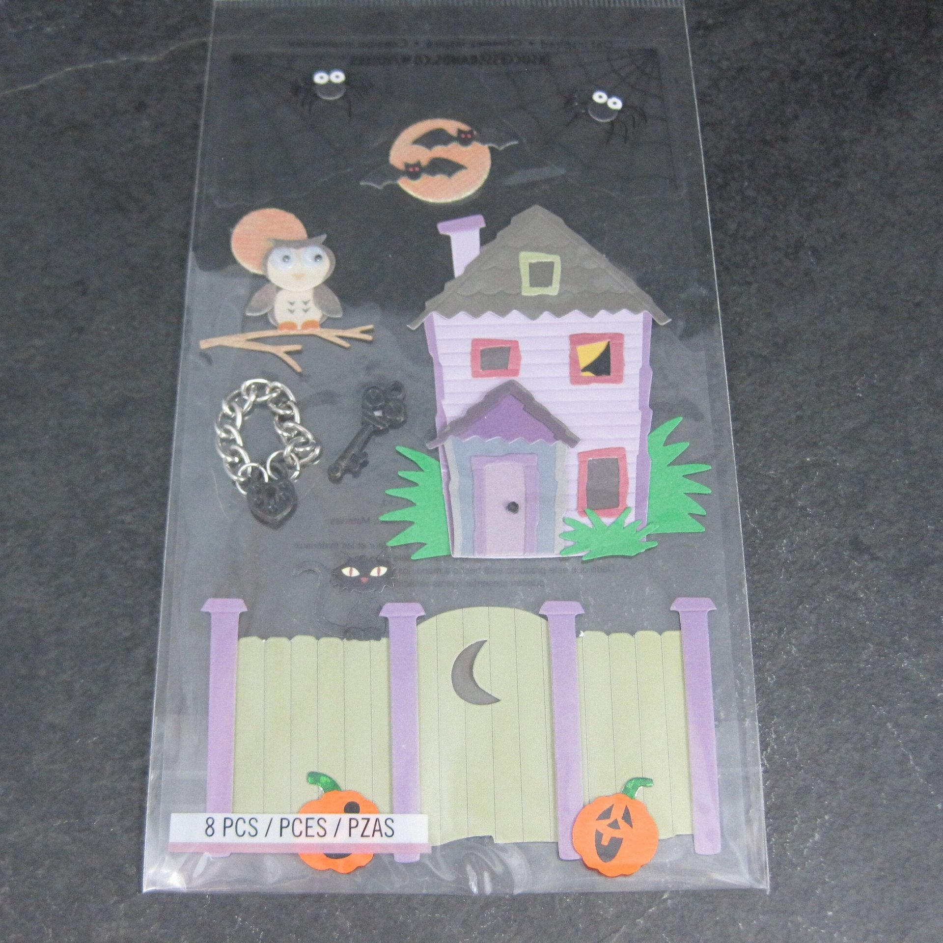 Jolees Scrapbooking Dimensional Lock and Key Haunted House Stickers Discontinued