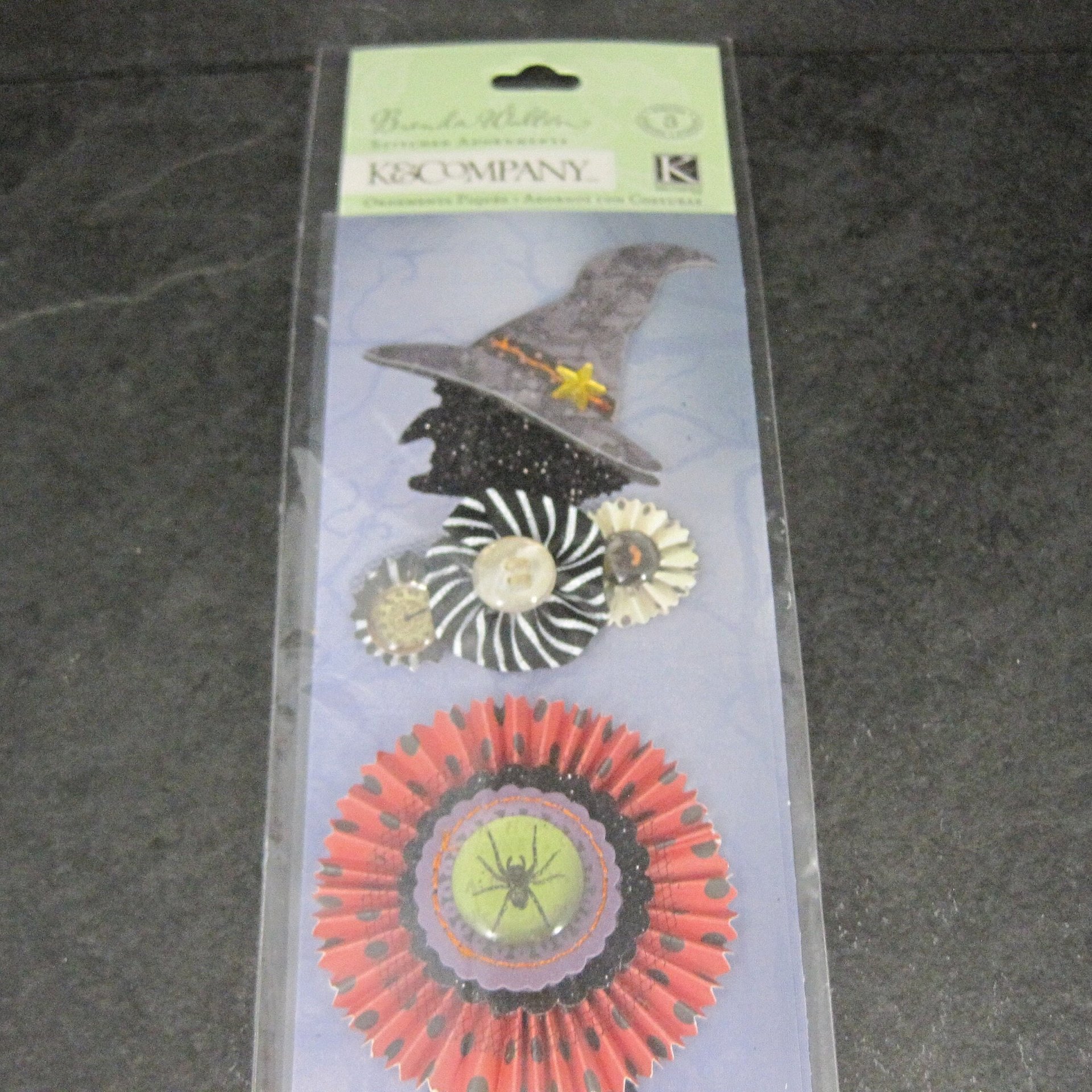 K & Company Halloween Scrapbook Stickers Brenda Walton Haunted Stitched Adornments