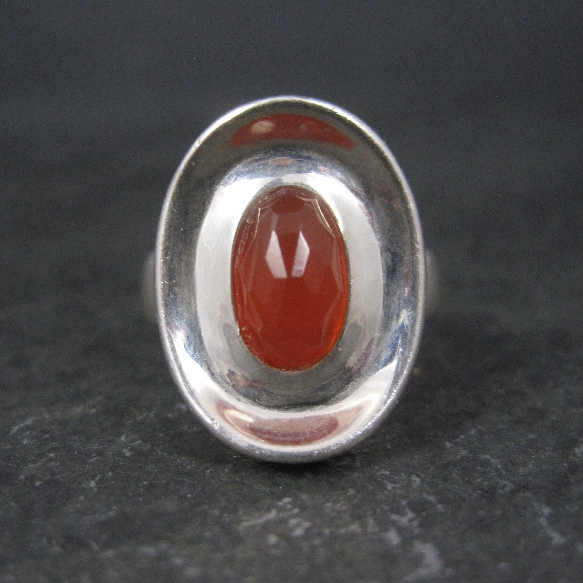 Robert Lee Morris Sterling Carnelian Puddle Ring Size 6 Retired