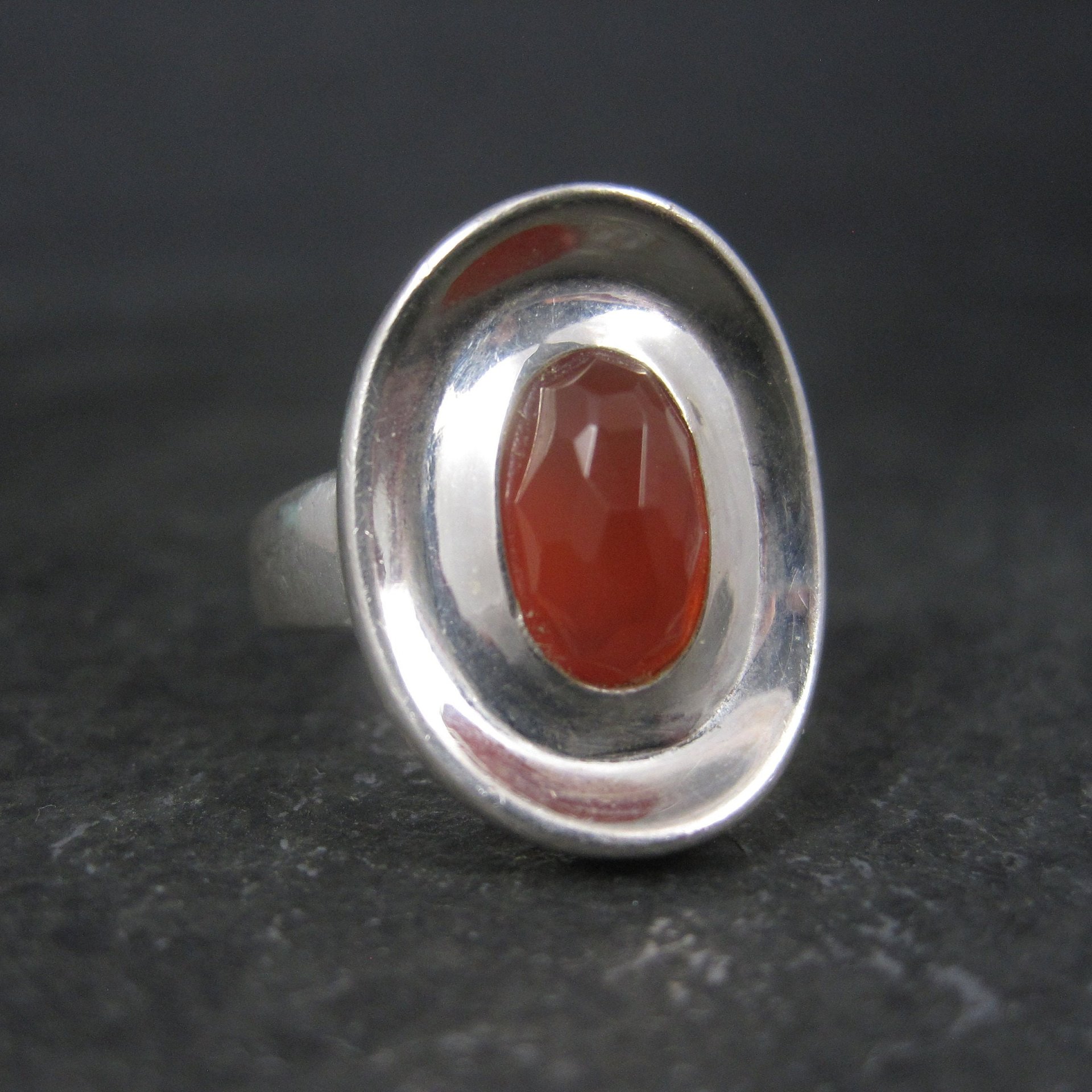 Robert Lee Morris Sterling Carnelian Puddle Ring Size 6 Retired